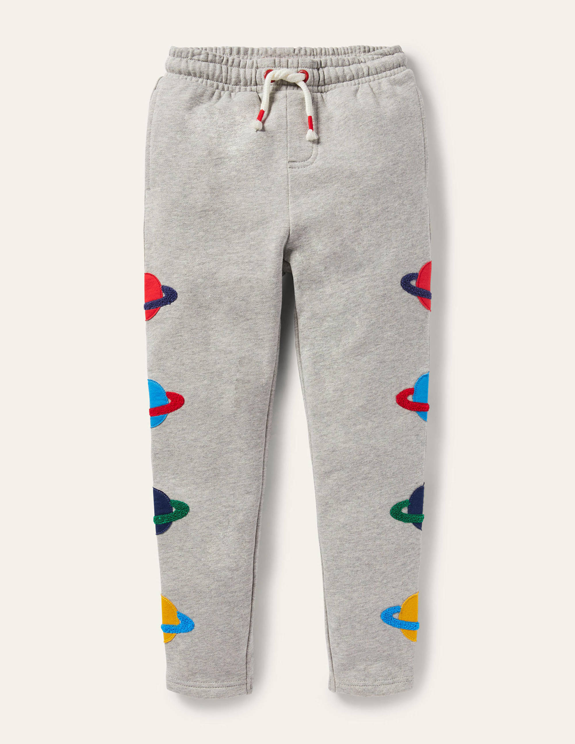 Appliqué Joggers-Grey Marl Space Planets - Image 1