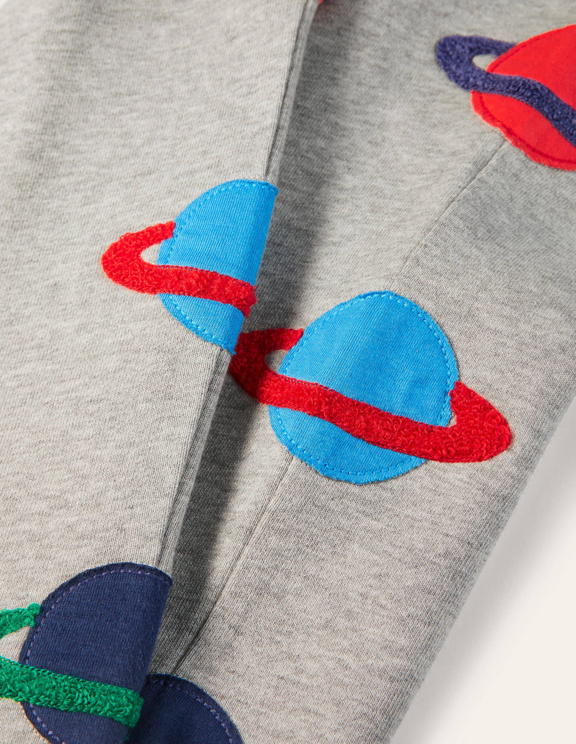 Appliqué Joggers-Grey Marl Space Planets - Image 3
