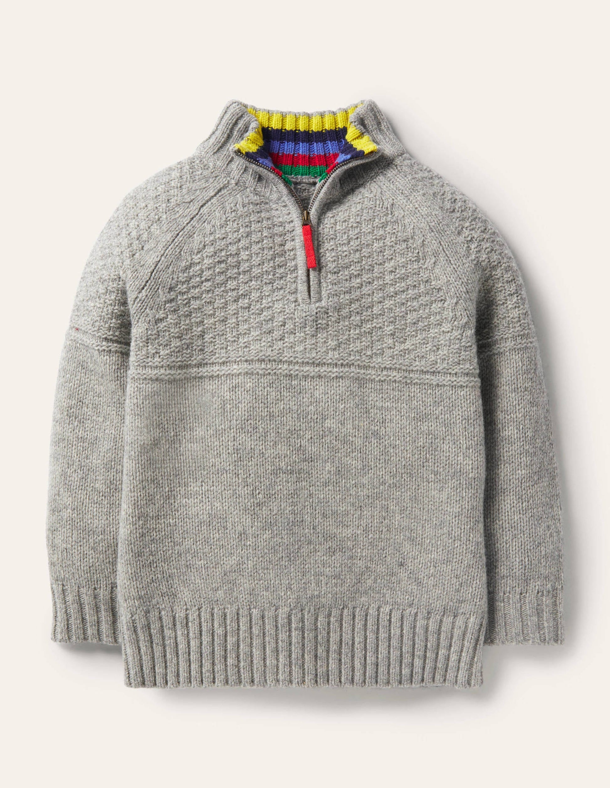 Half-zip Jumper-Grey Marl-1