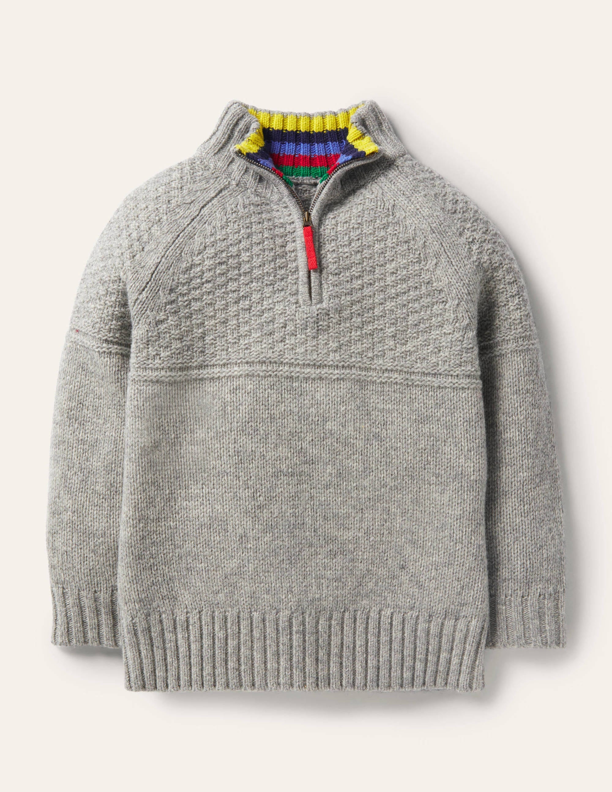 Half-zip Jumper-Grey Marl - Image 1