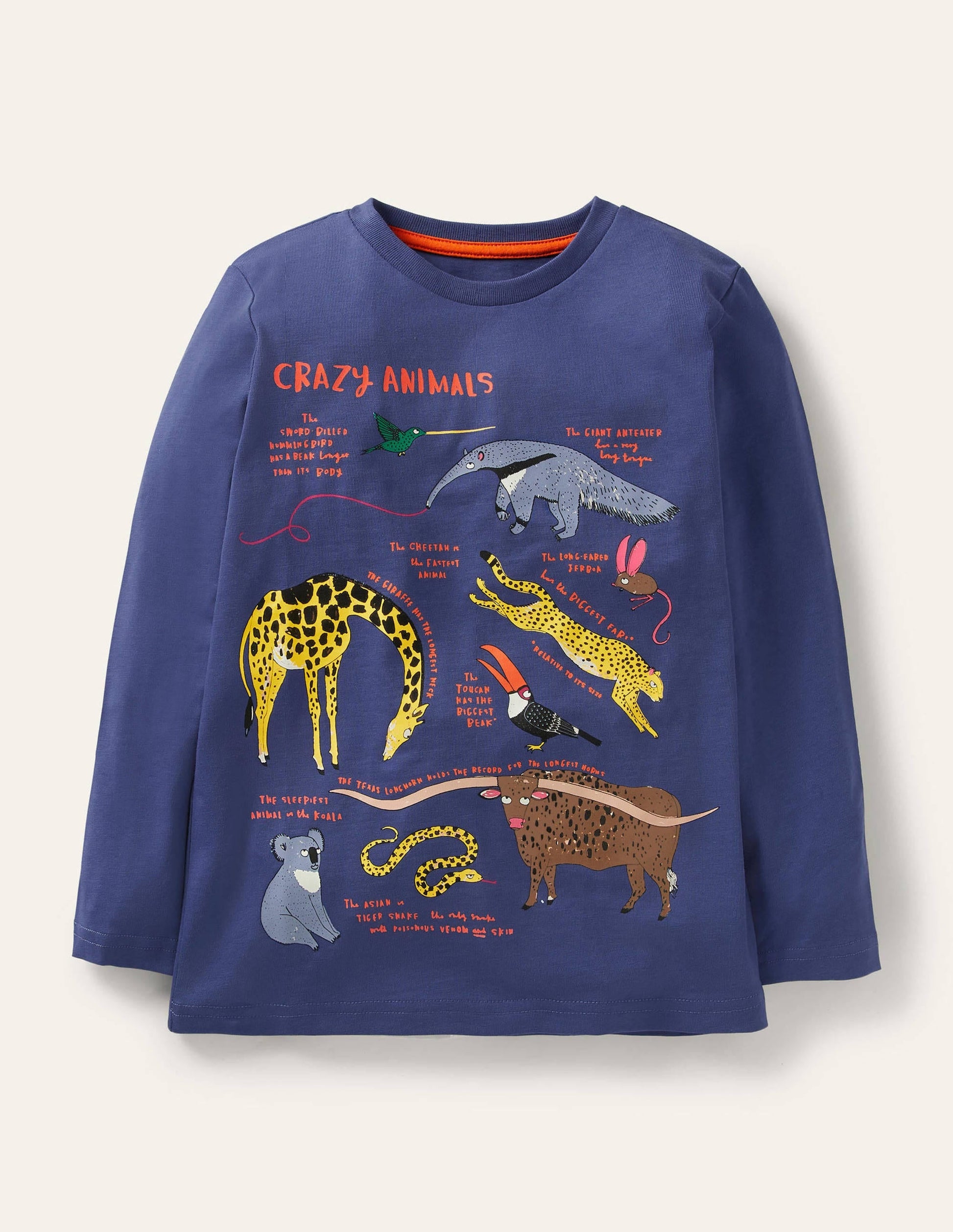 Educational Graphic T-shirt-Starboard Blue Crazy Animals-1
