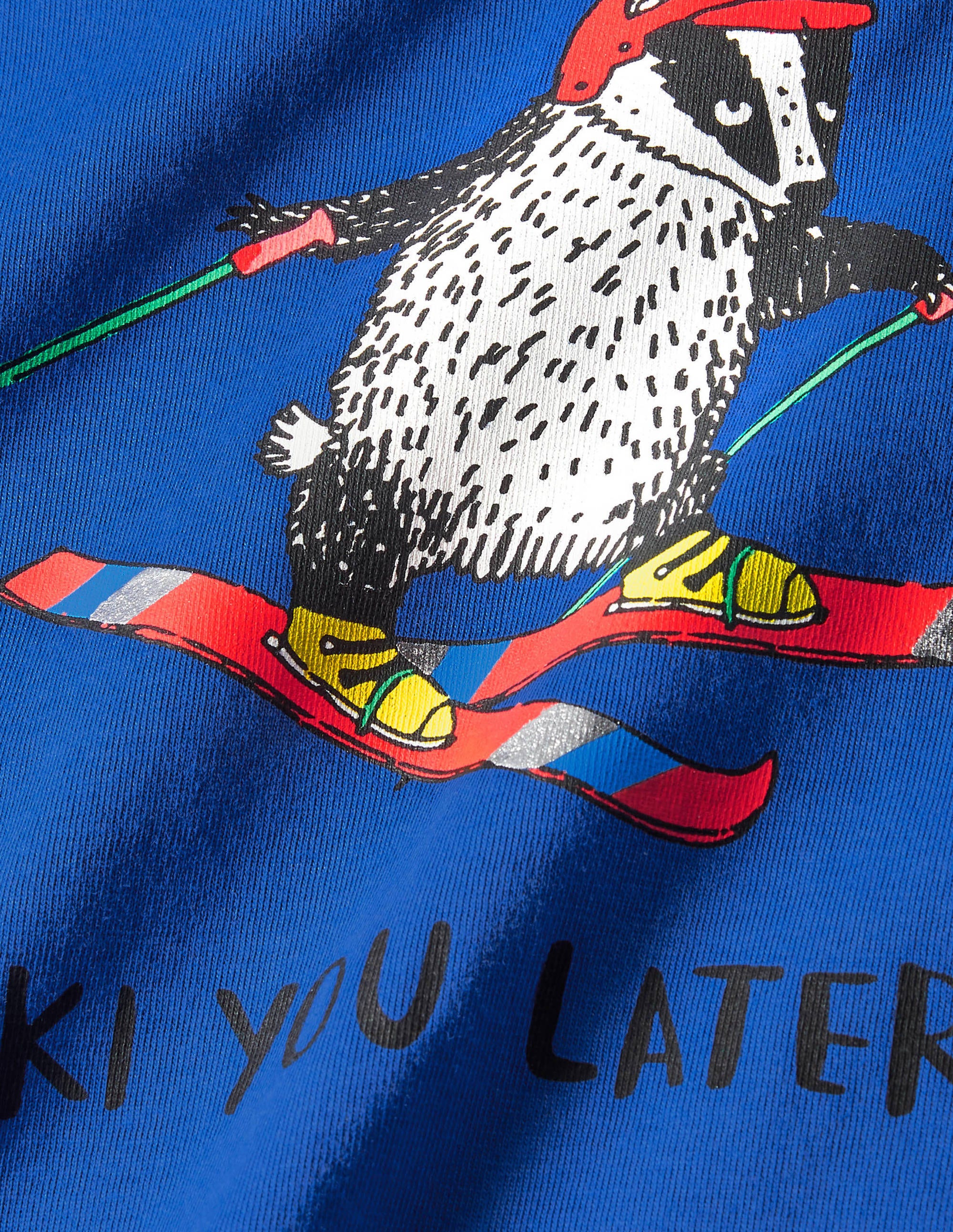Graphic Animal T-shirt-Brilliant Blue Ski You Later - Image 3