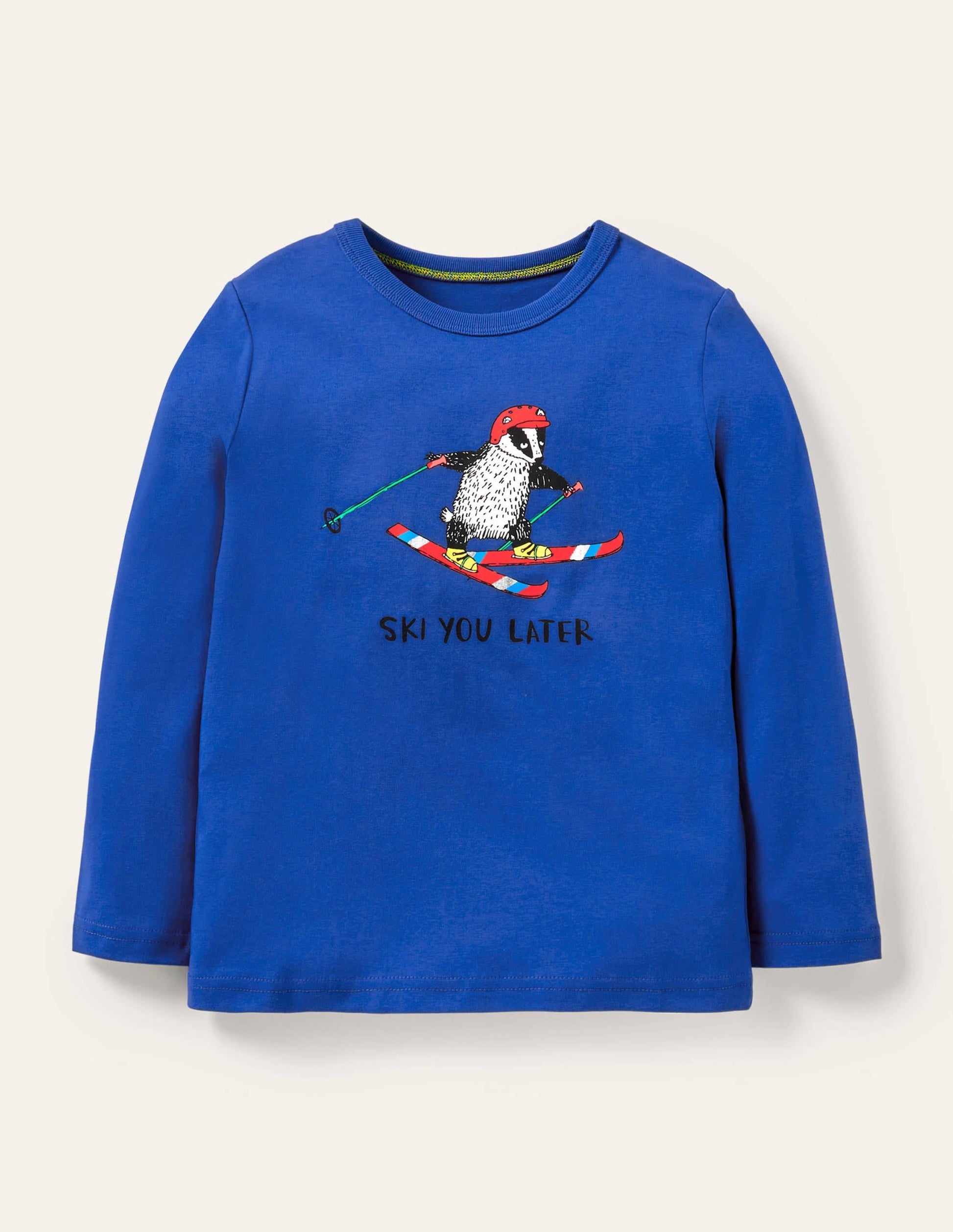 Graphic Animal T-shirt-Brilliant Blue Ski You Later-1