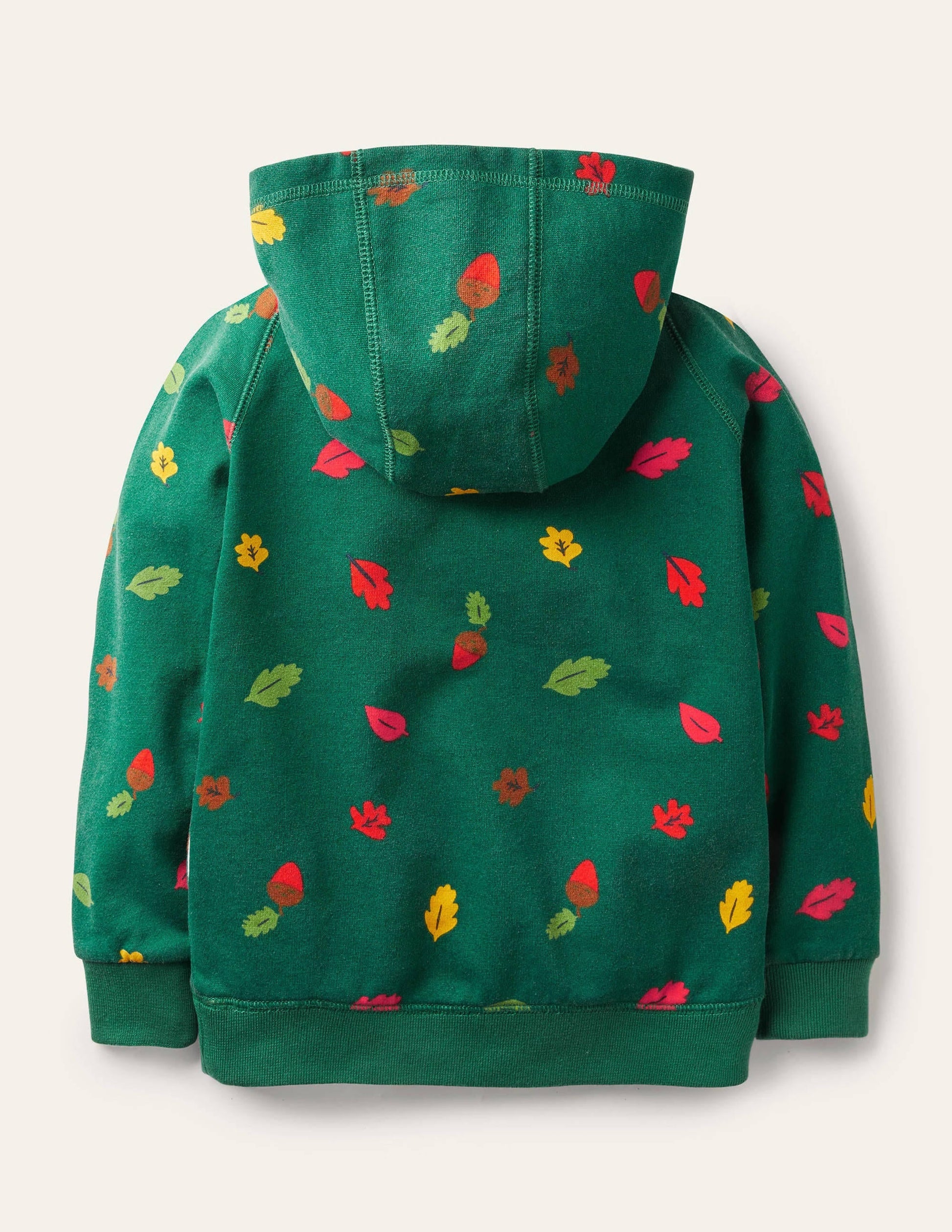 Patchwork Appliqué Hoodie-Forest Green Hedgehog-2