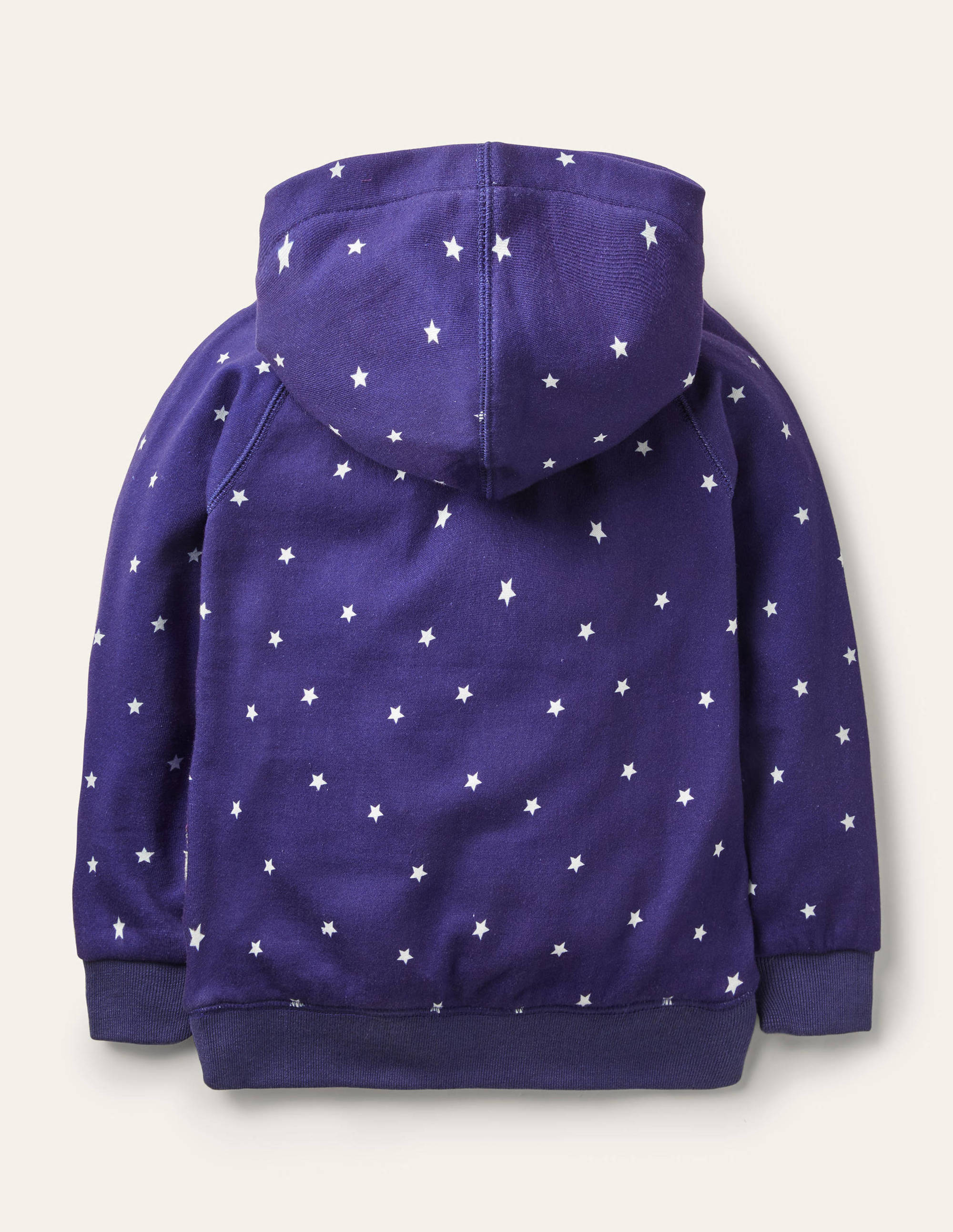 Patchwork Appliqué Hoodie-College Navy Owl - Image 2