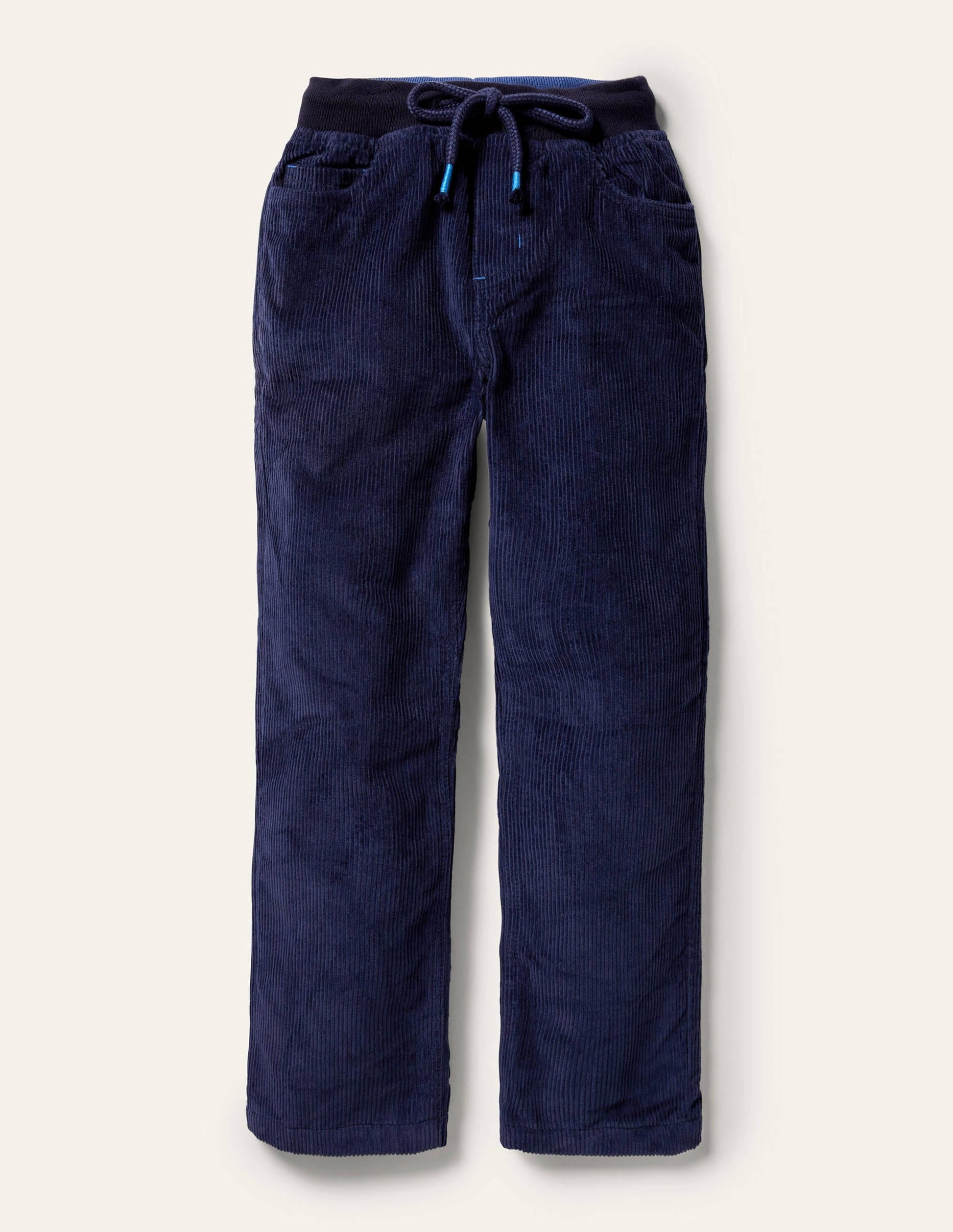 Cosy Lined Cord Trousers-College Navy-1