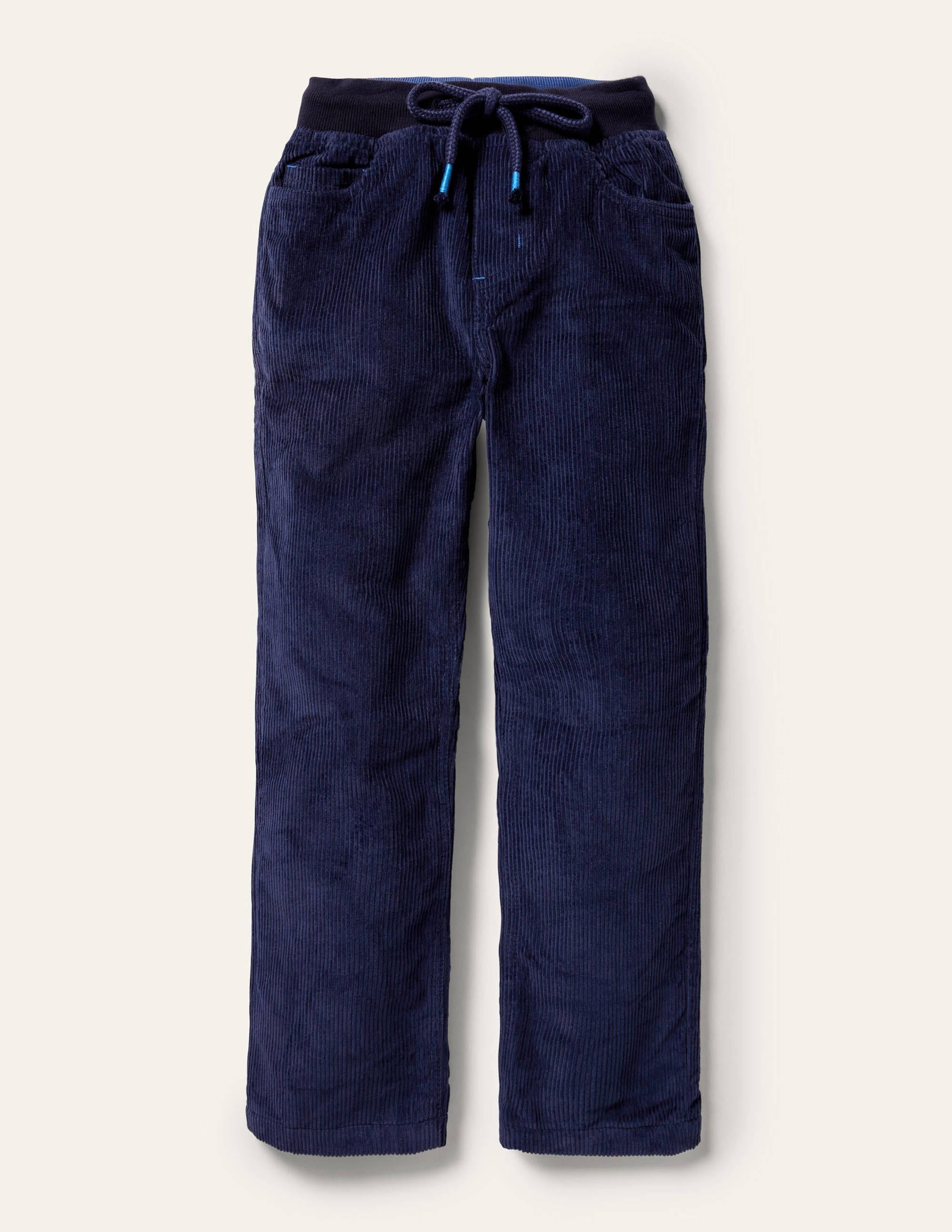 Cosy Lined Cord Trousers-College Navy - Image 1