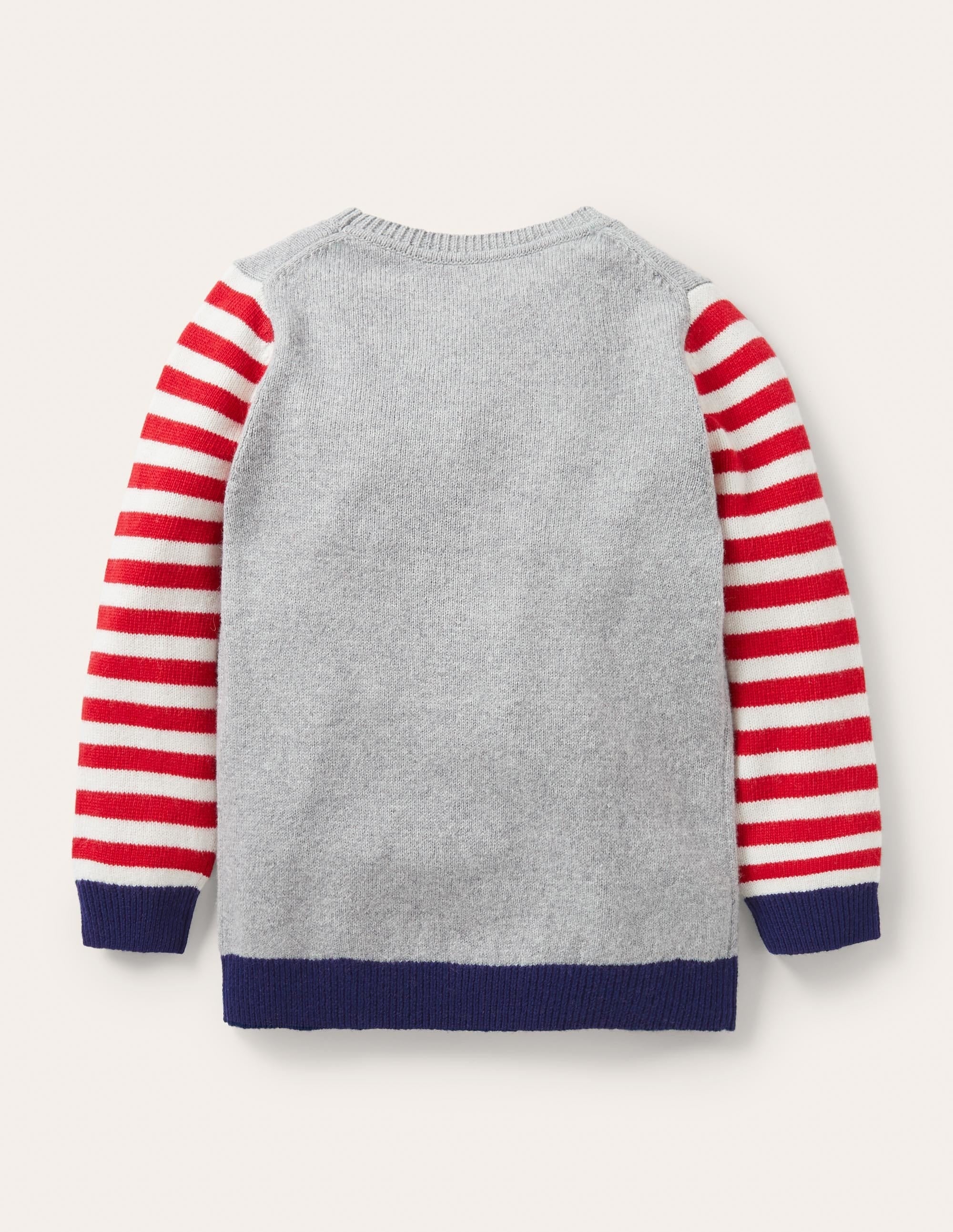 Festive Graphic Crew Jumper-Grey Marl Santa Claus - Image 2