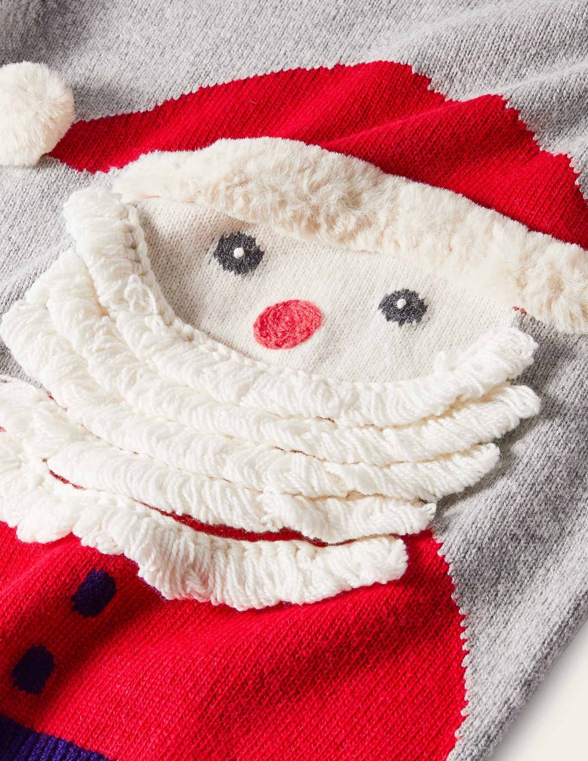 Festive Graphic Crew Jumper-Grey Marl Santa Claus-3