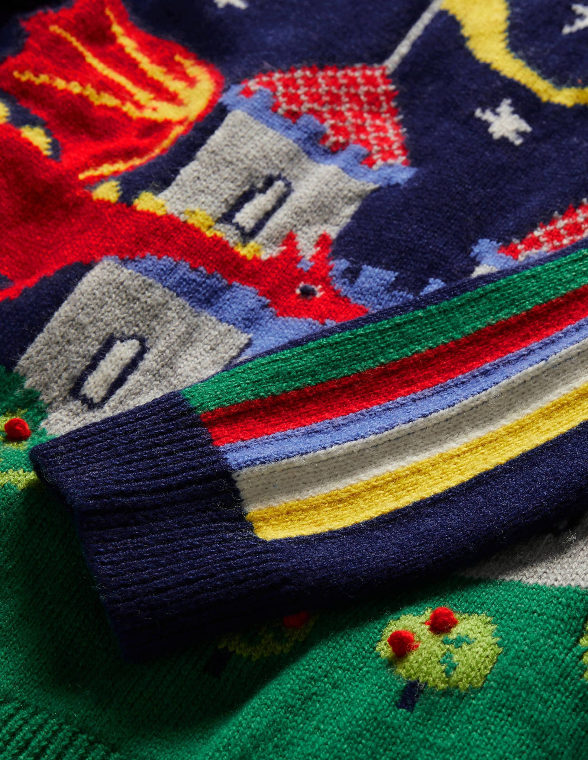 Graphic Dragon Crew Jumper-College Navy Rainbow Castle-3