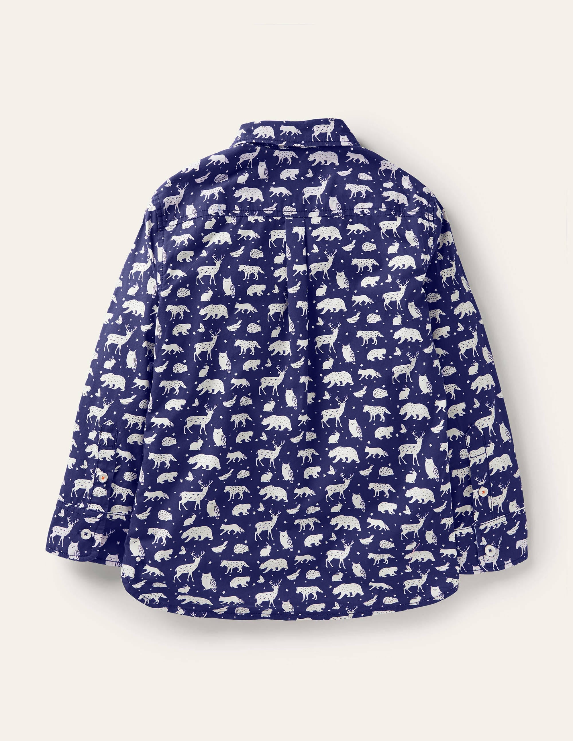 Printed Party Shirt-Starboard Blue Woodland Animal - Image 2