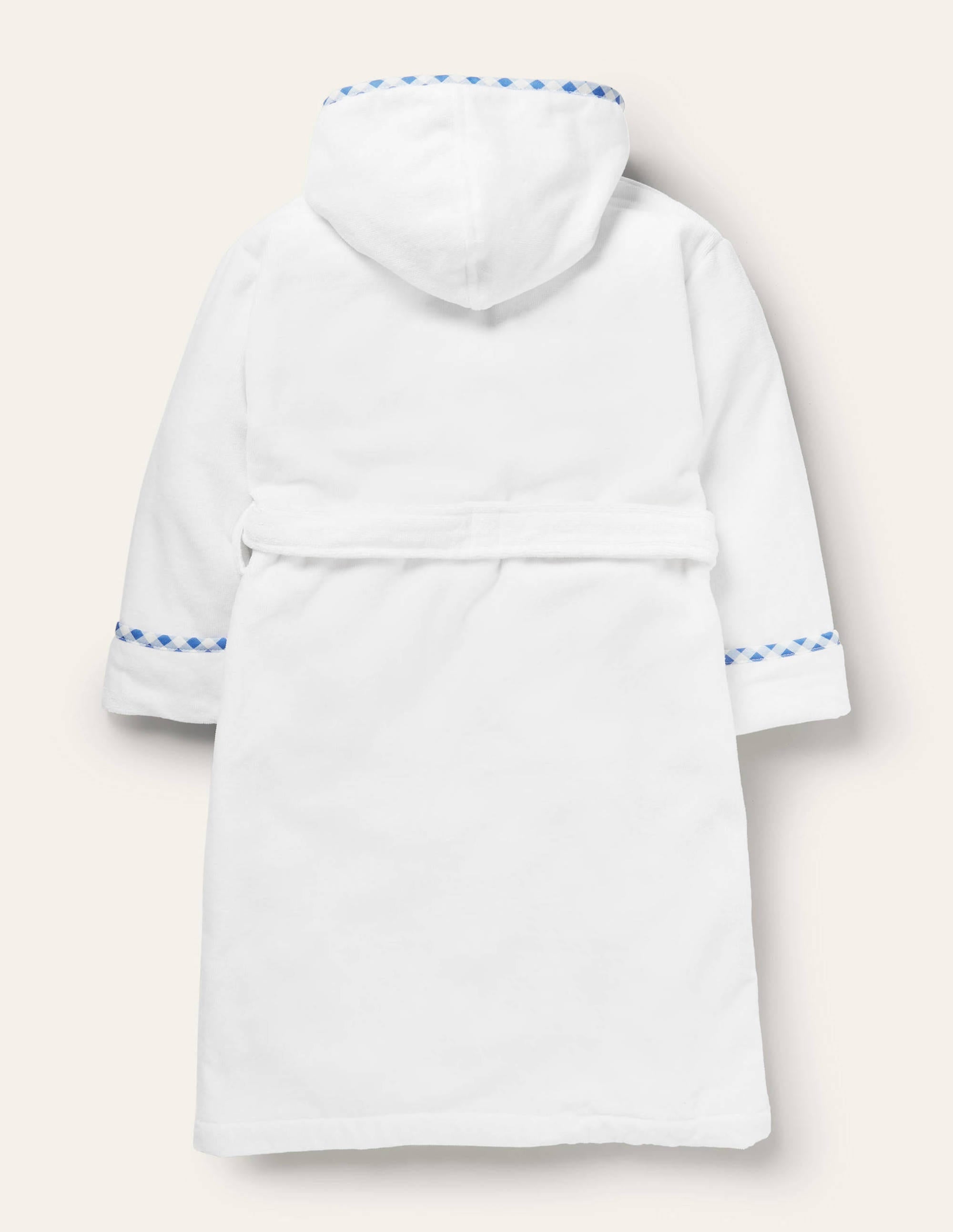 Leo Bath Robe-White/Gingham - Image 2