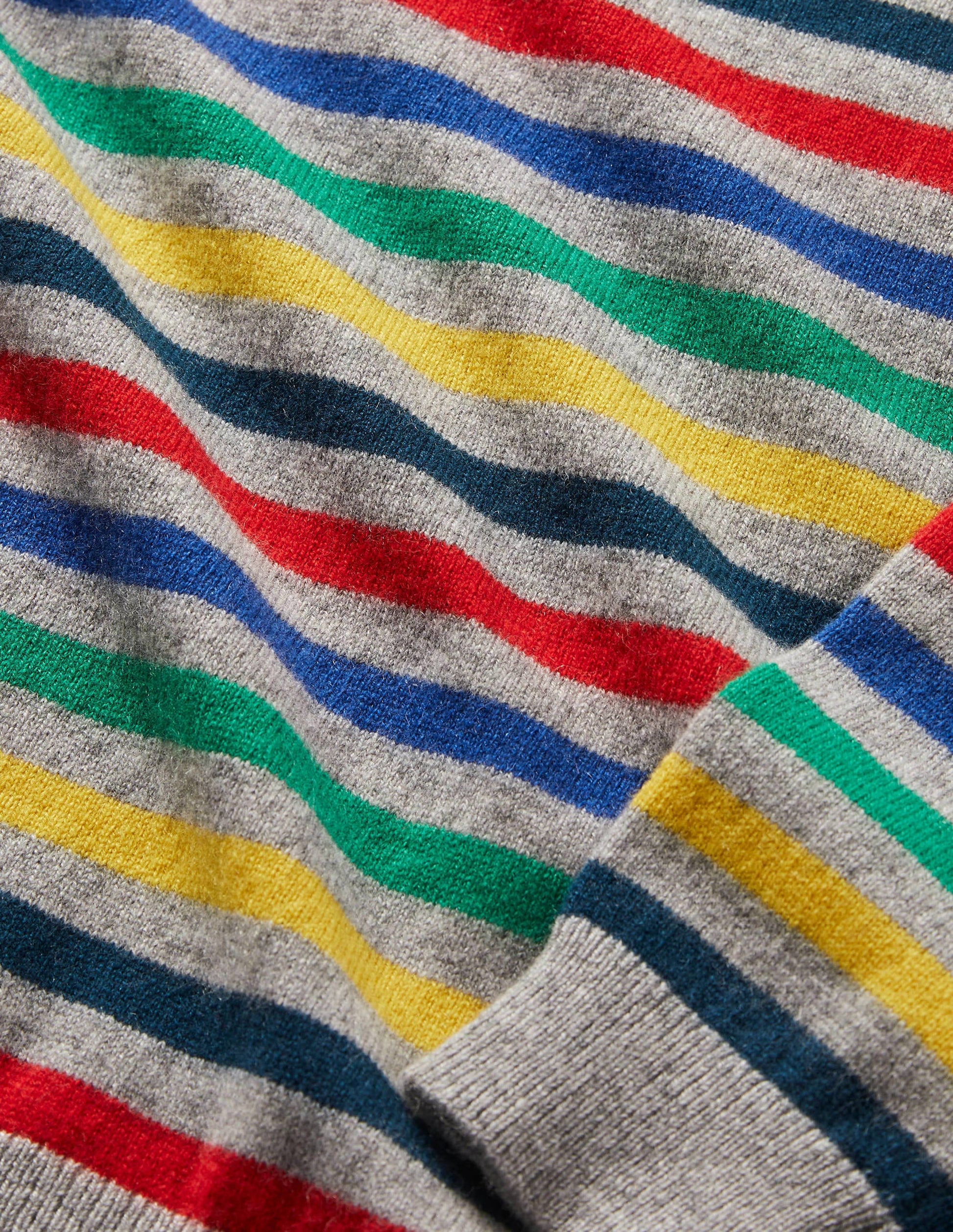 Cashmere Crew Jumper-Grey Marl/Rainbow-3