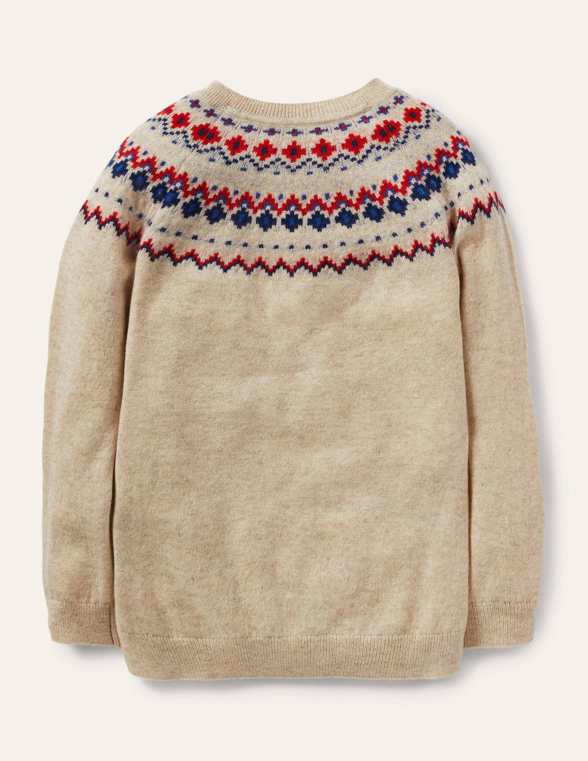 Cashmere Crew Jumper-Oatmeal Marl Fair Isle-2