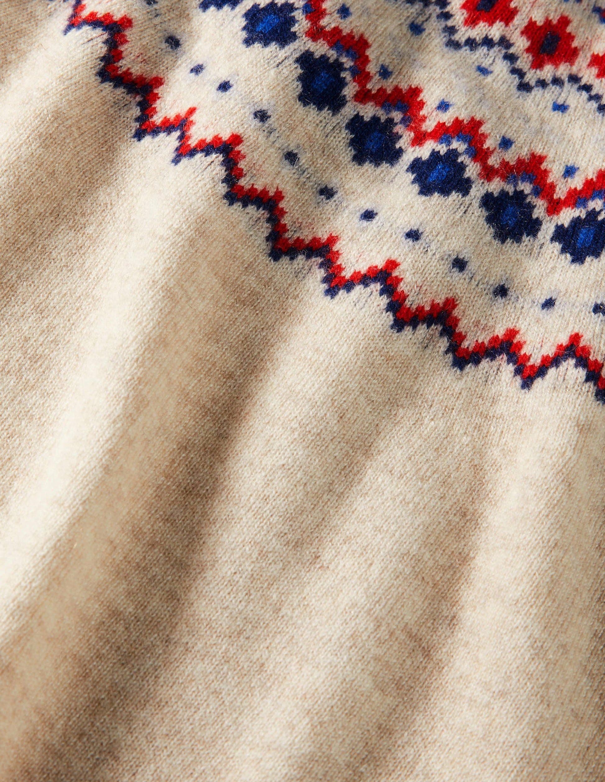 Cashmere Crew Jumper-Oatmeal Marl Fair Isle-3