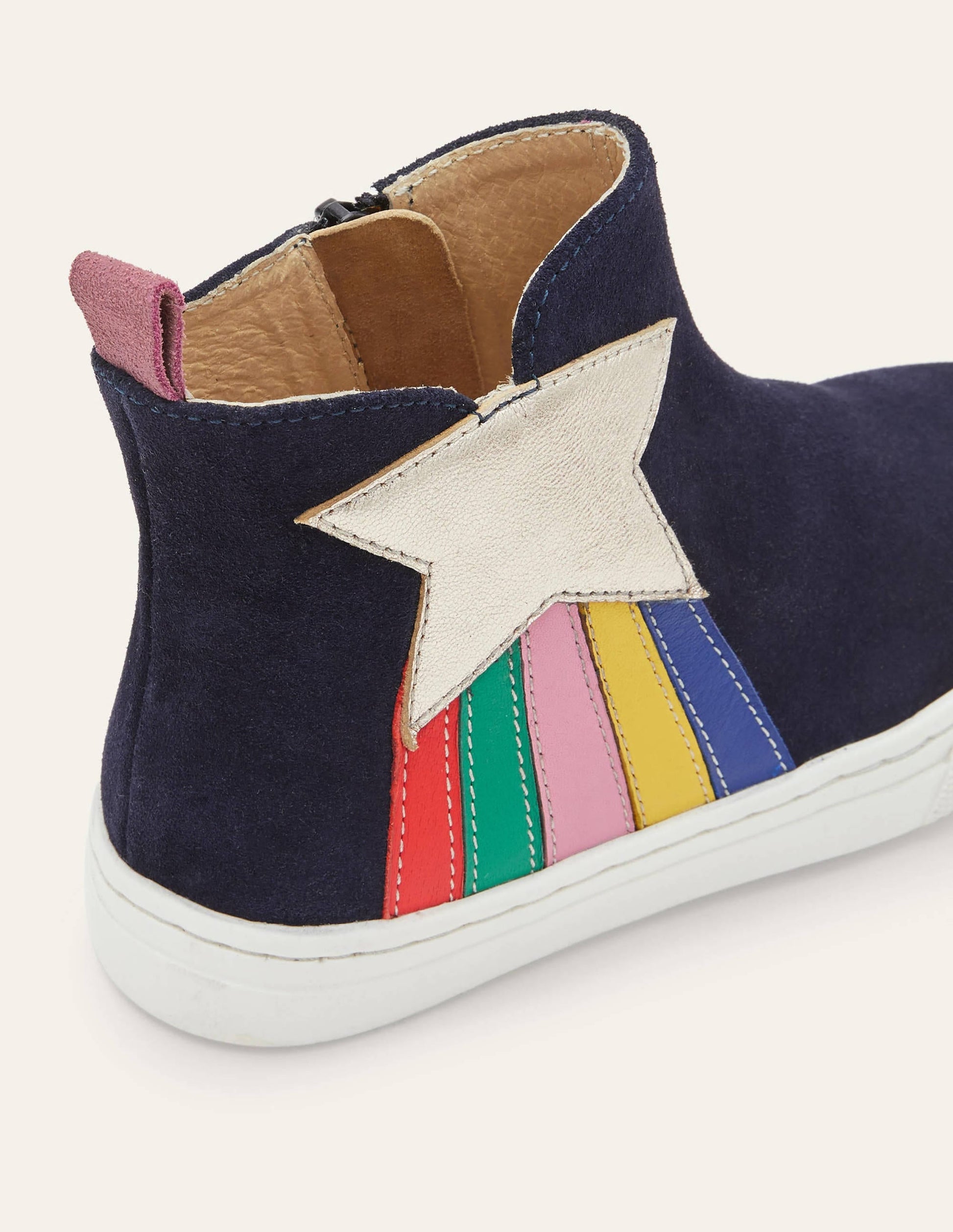 Suede Novelty Boots-College Navy Rainbow Star-3