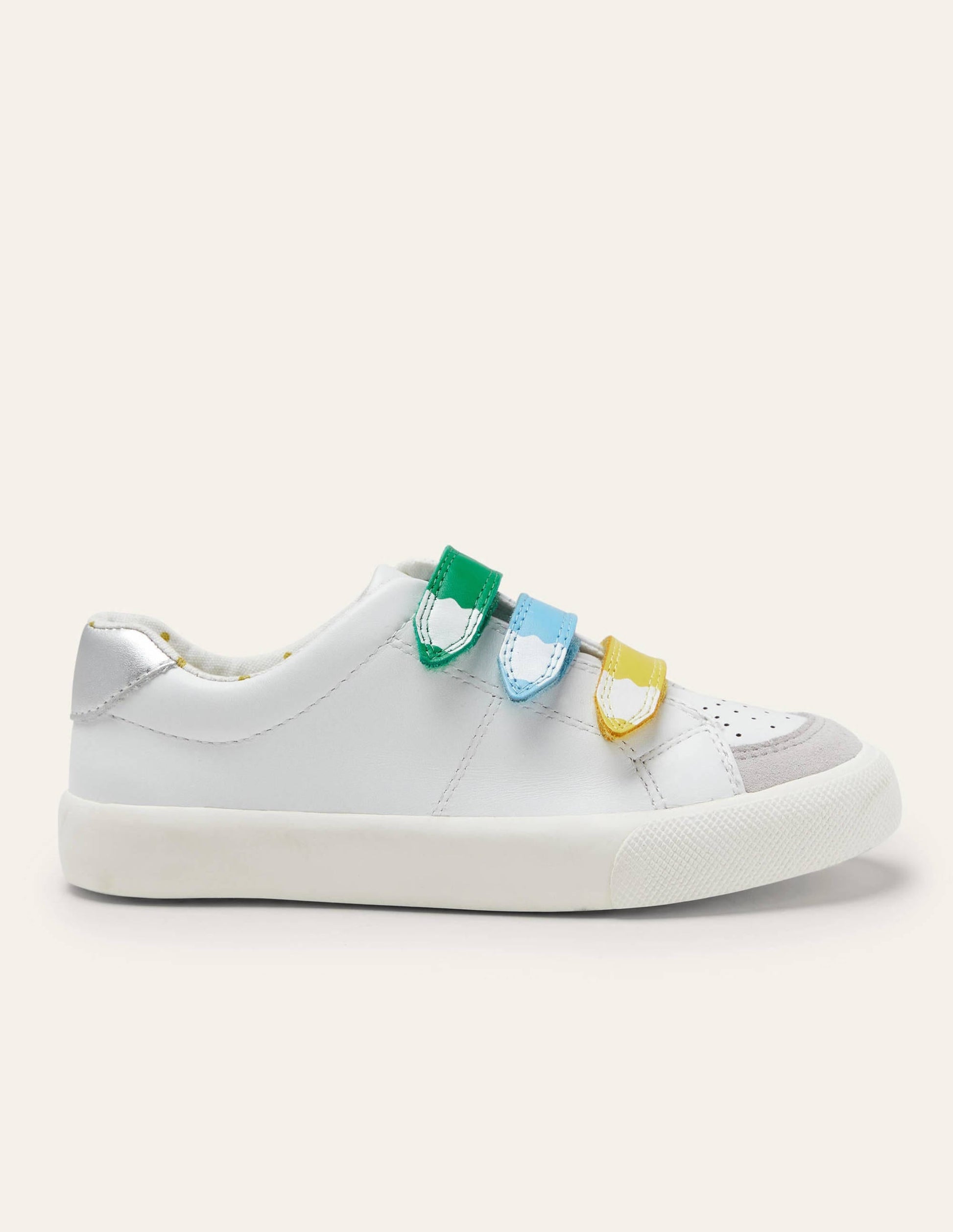 3 Strap Low Top Trainers-White Rainbow Pencil-2