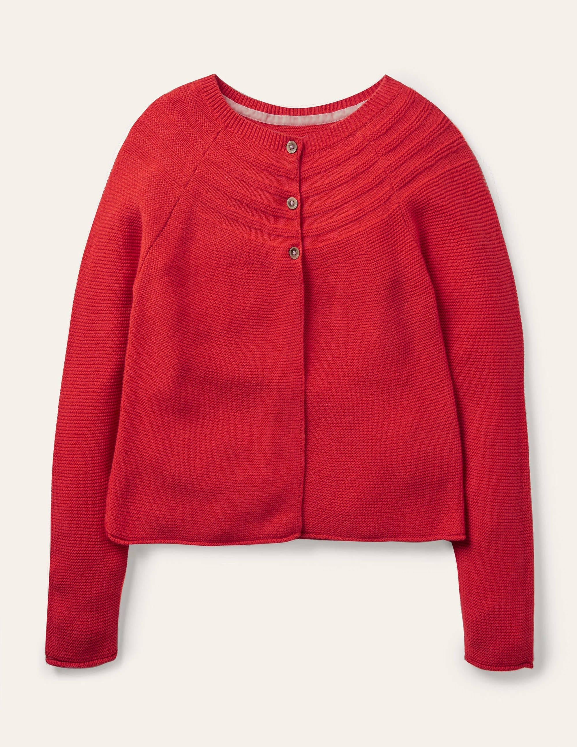 Cotton Cashmere Mix Cardigan-Rockabilly Red - Image 1