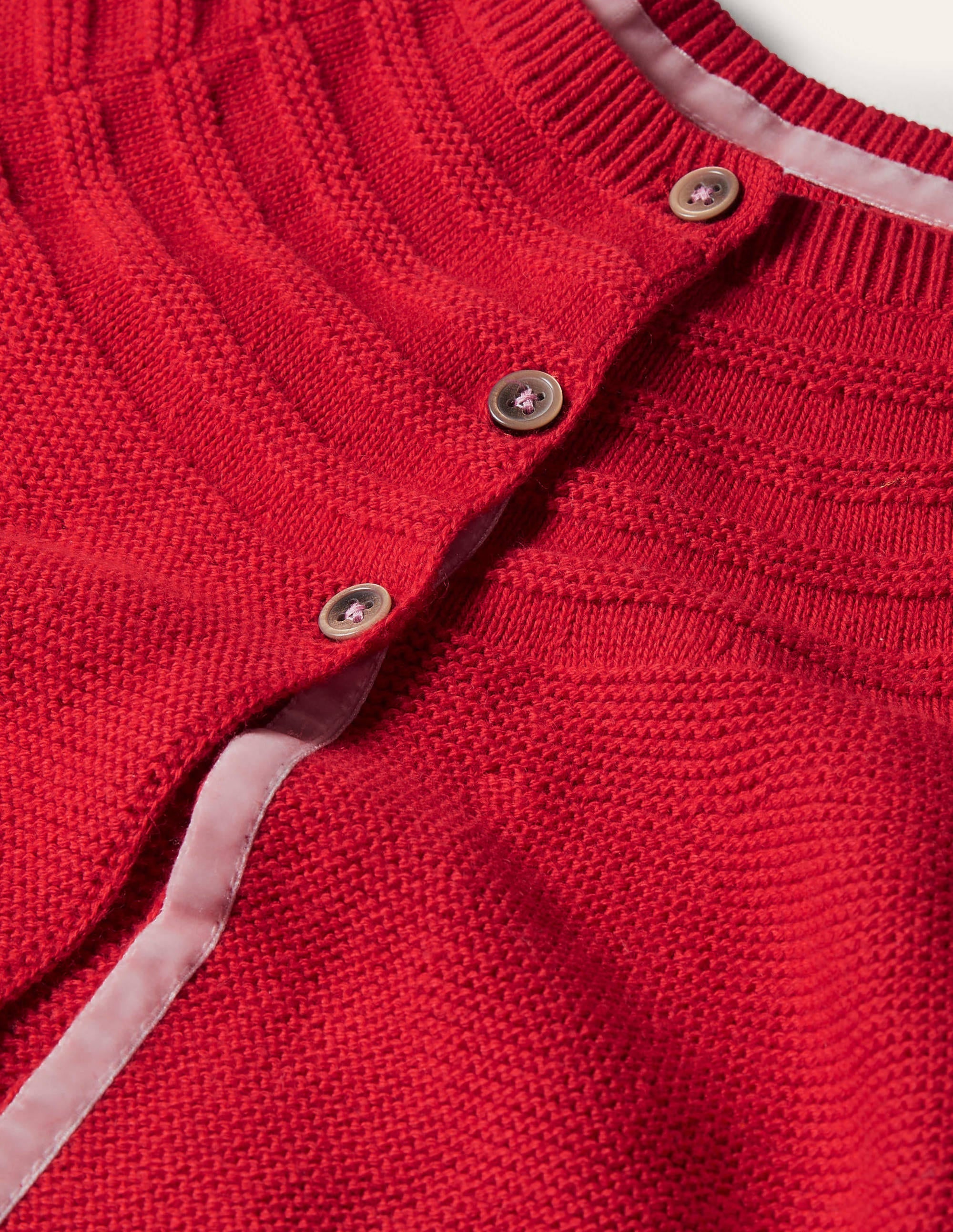 Cotton Cashmere Mix Cardigan-Rockabilly Red - Image 3