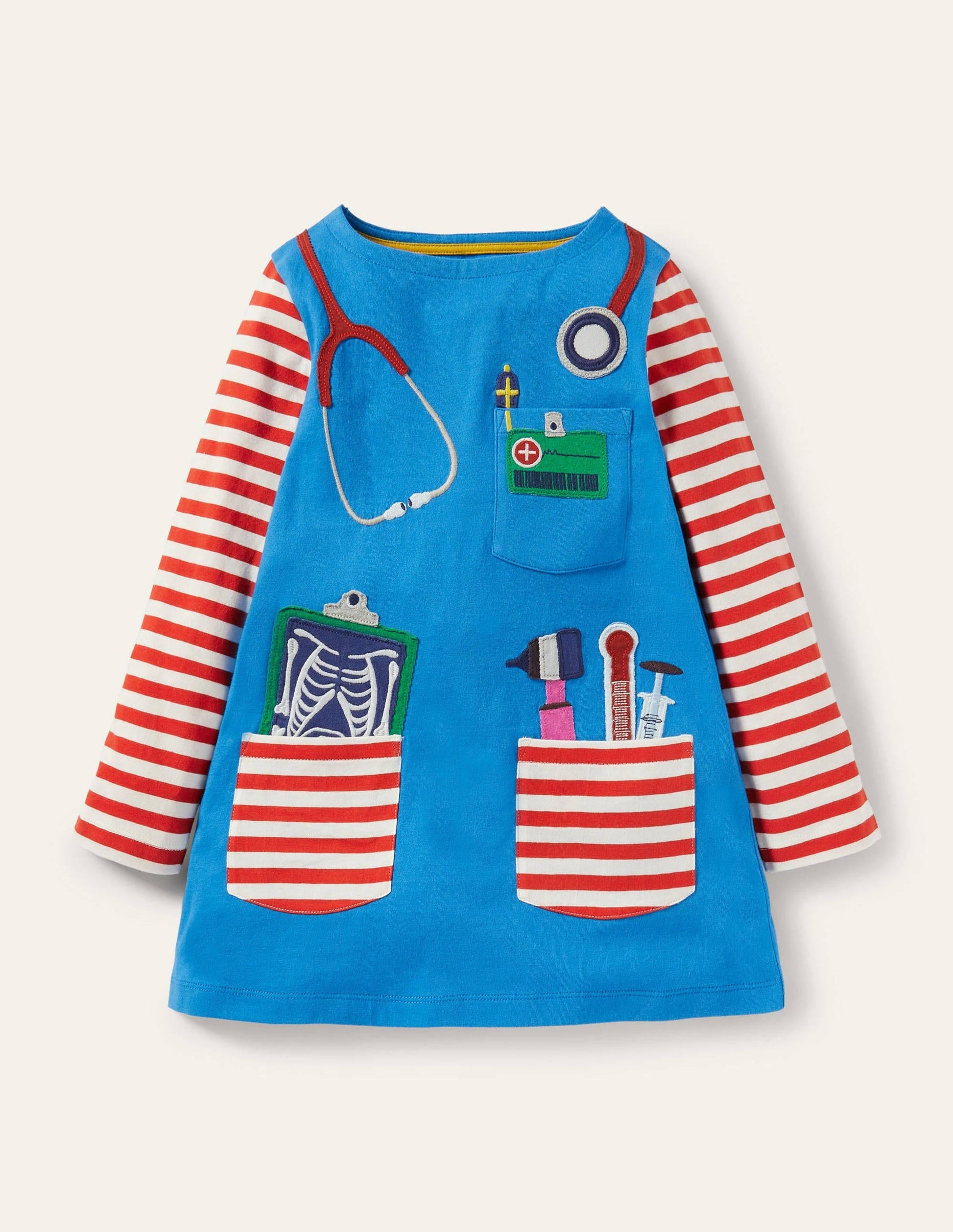 Appliqué Pocket Tunic-Moroccan Blue Doctor-1