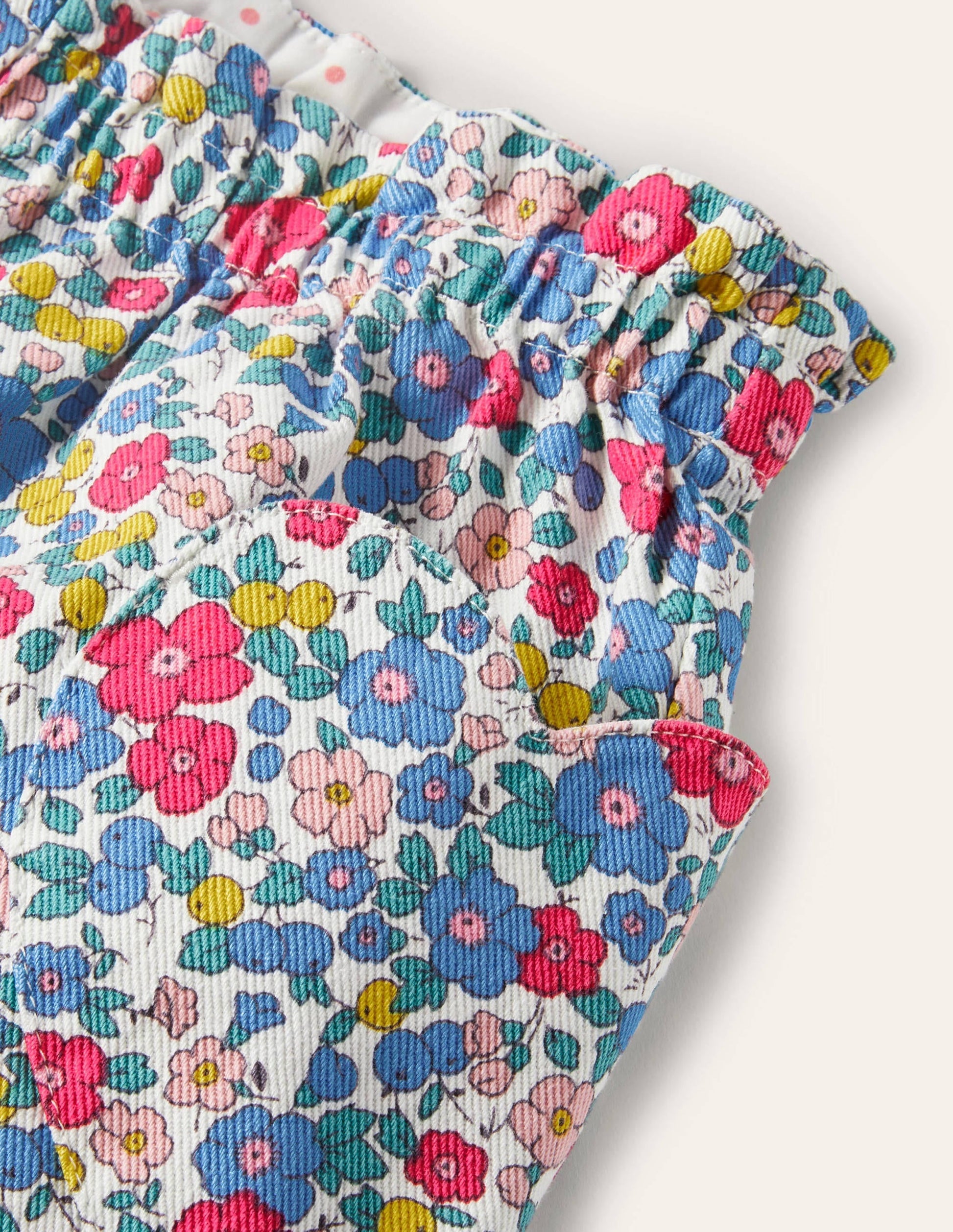 Pull-on Trousers-Multi Apple Blossom Floral-3