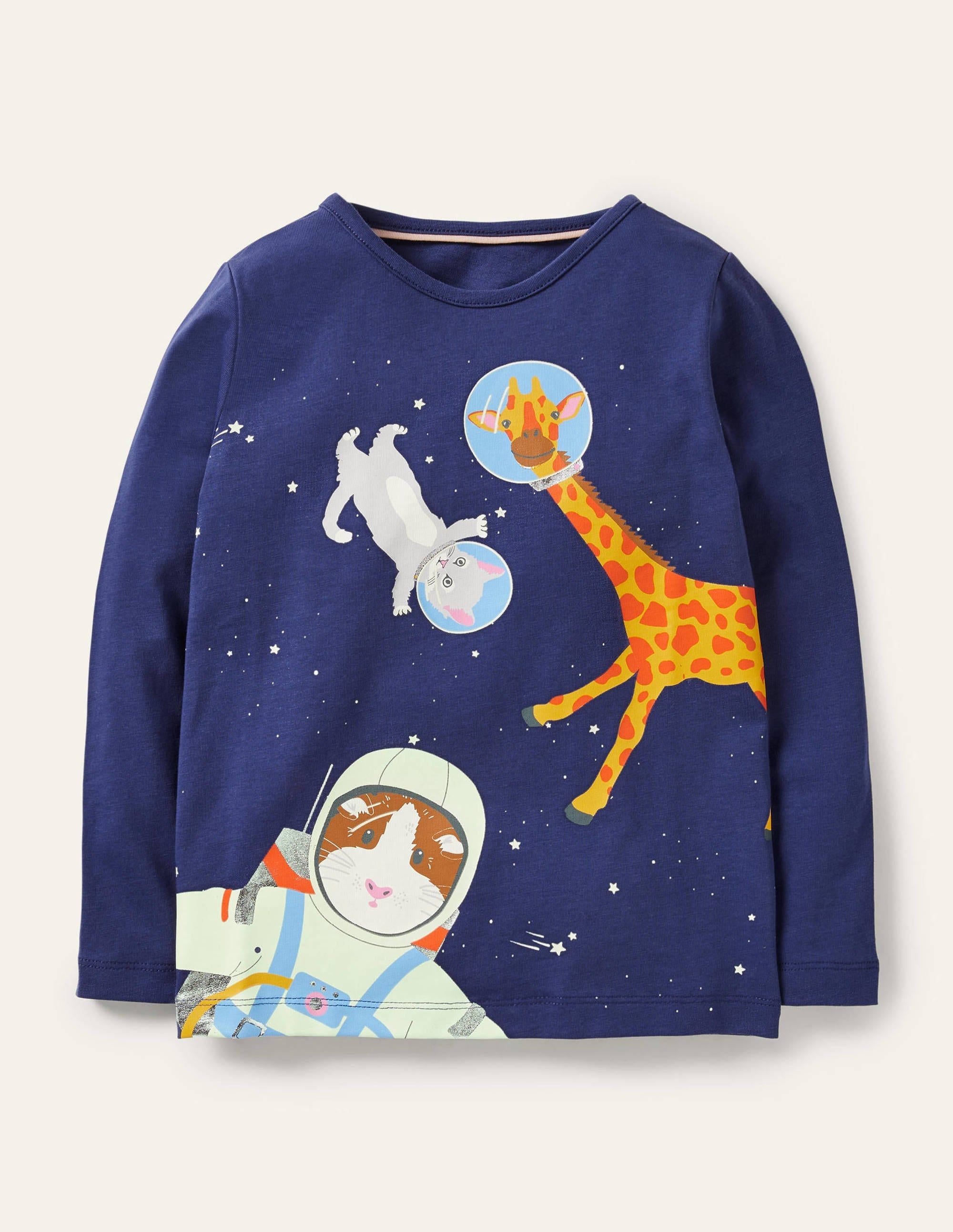 Glow-in-the-dark Logo T-shirt-Starboard Blue Space Animals - Image 1