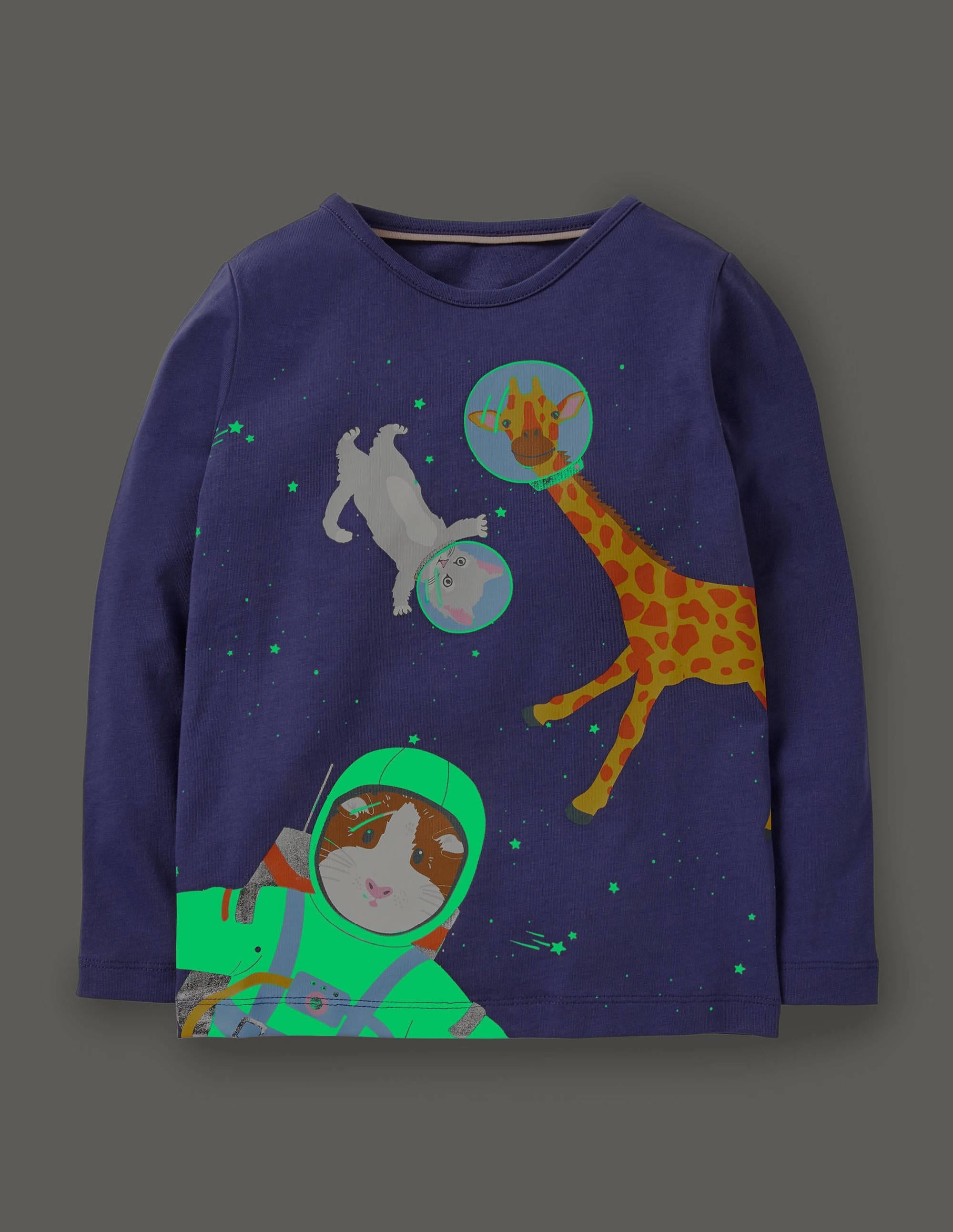 Glow-in-the-dark Logo T-shirt-Starboard Blue Space Animals - Image 4