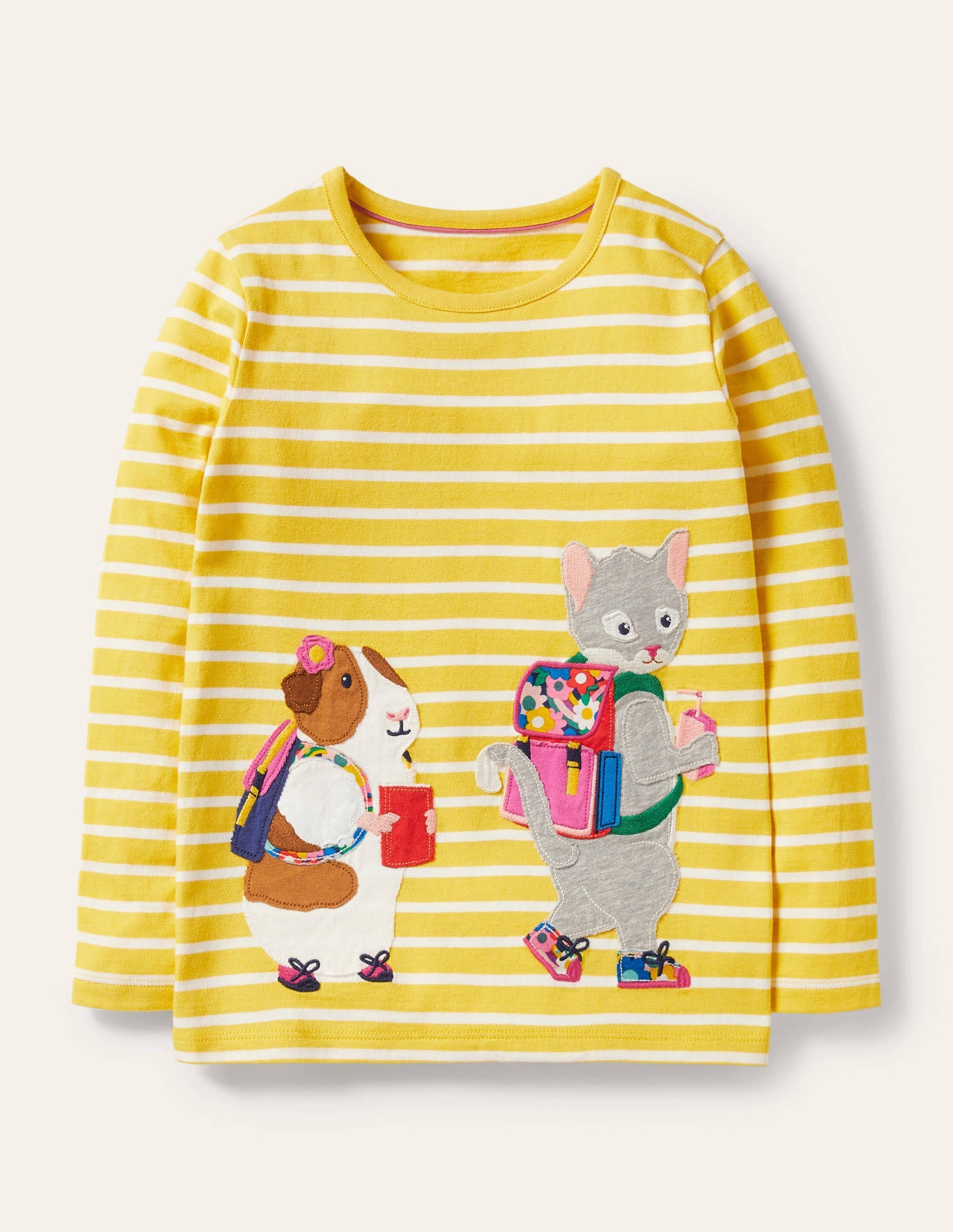 Front & Back T-shirt-Yellow/ Ivory Animals - Image 1