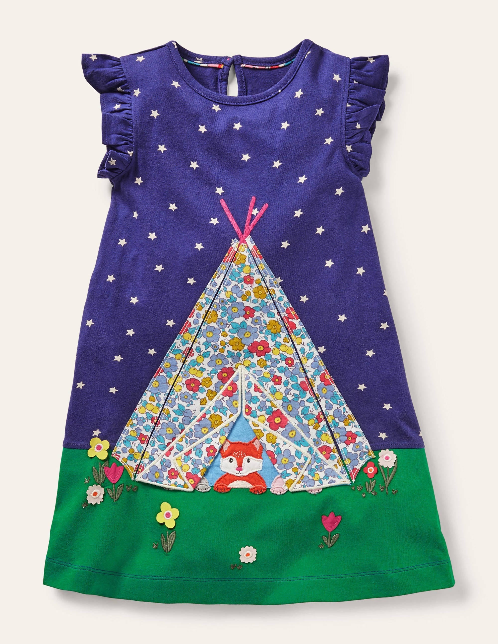 Lift The Flap Jersey Dress-Starboard Blue Tent - Image 1