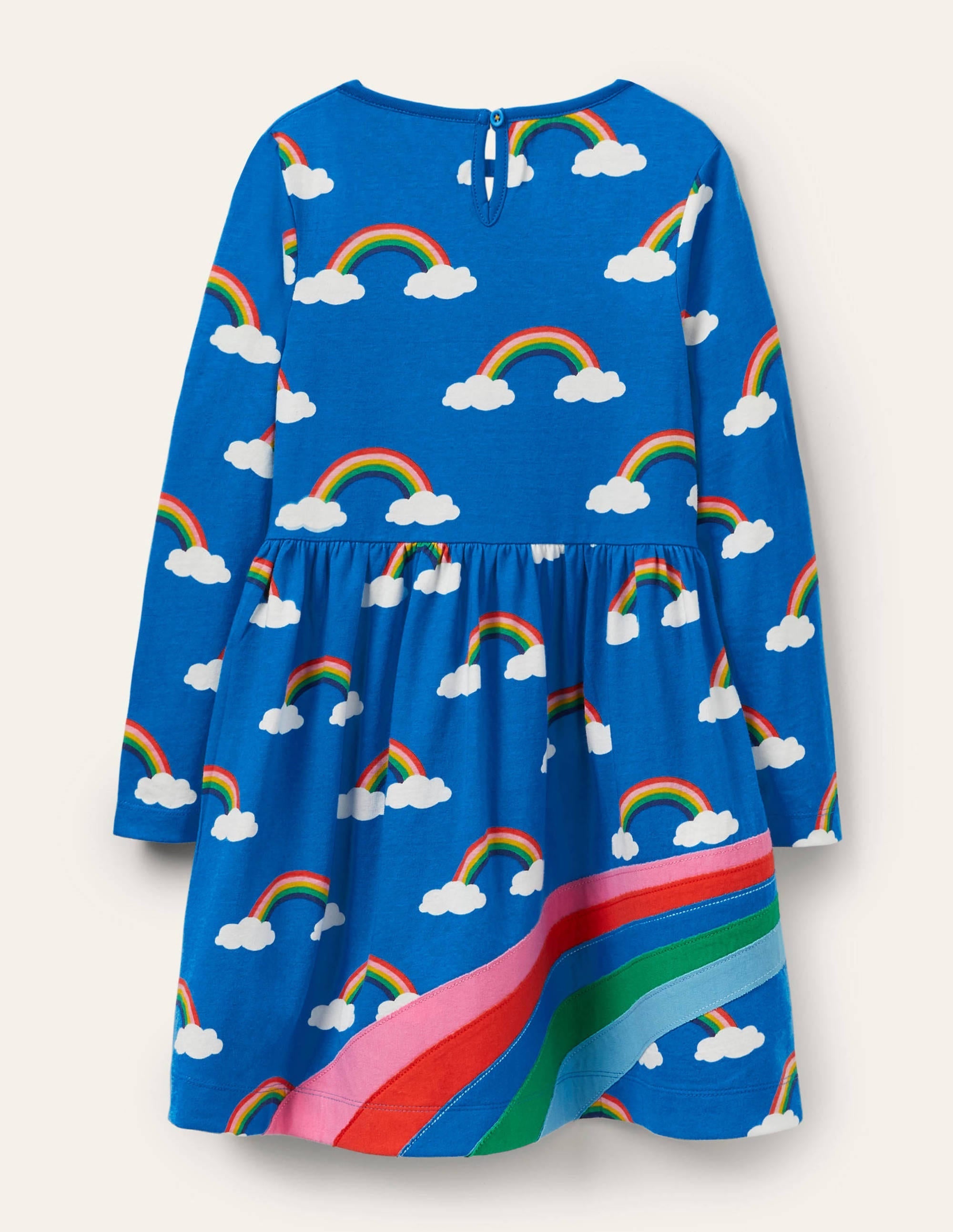 Fun Appliqué Dress-Moroccan Blue Rainbow Cloud - Image 2
