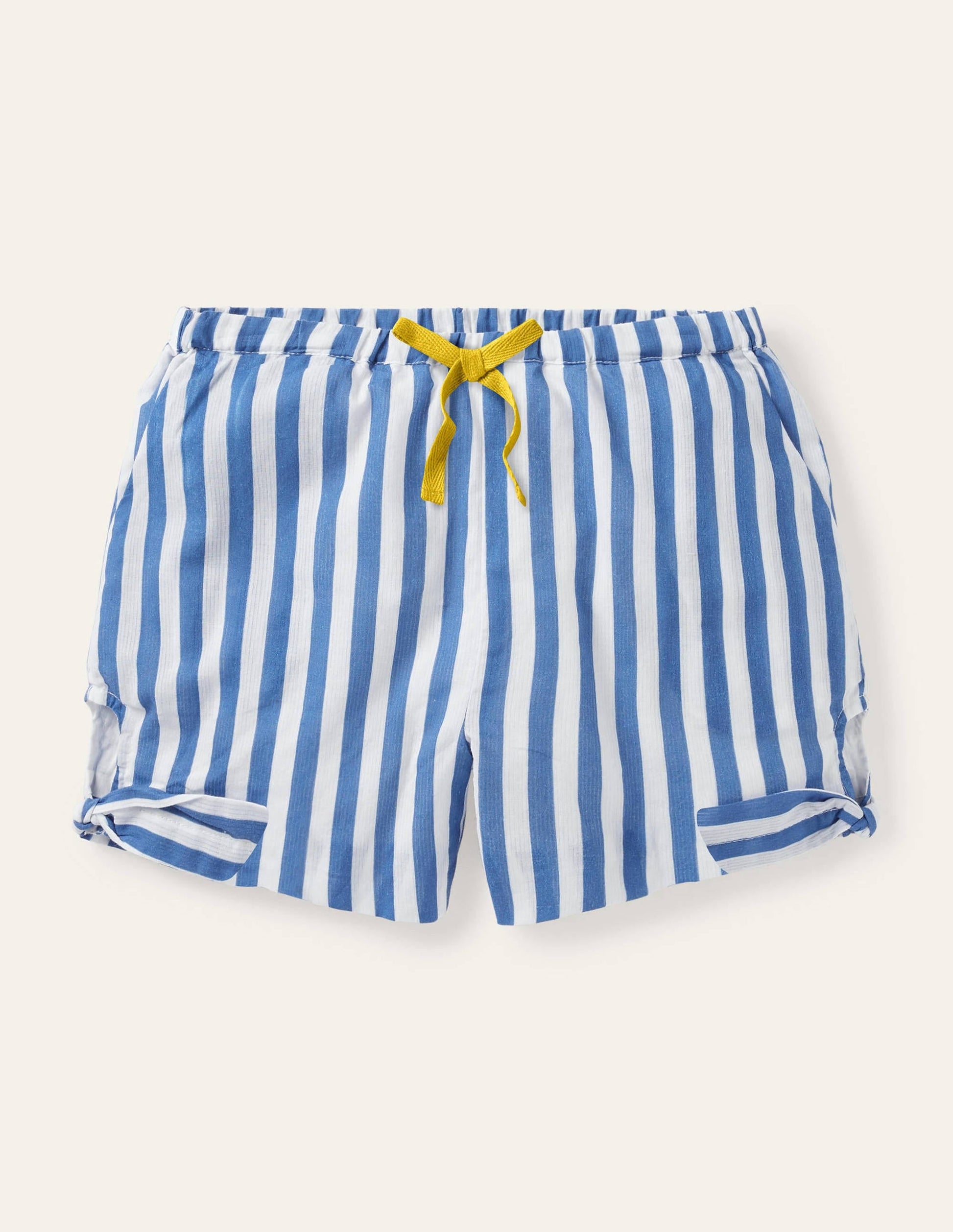 Tie hem shorts-Elizabethan Blue/ White-1