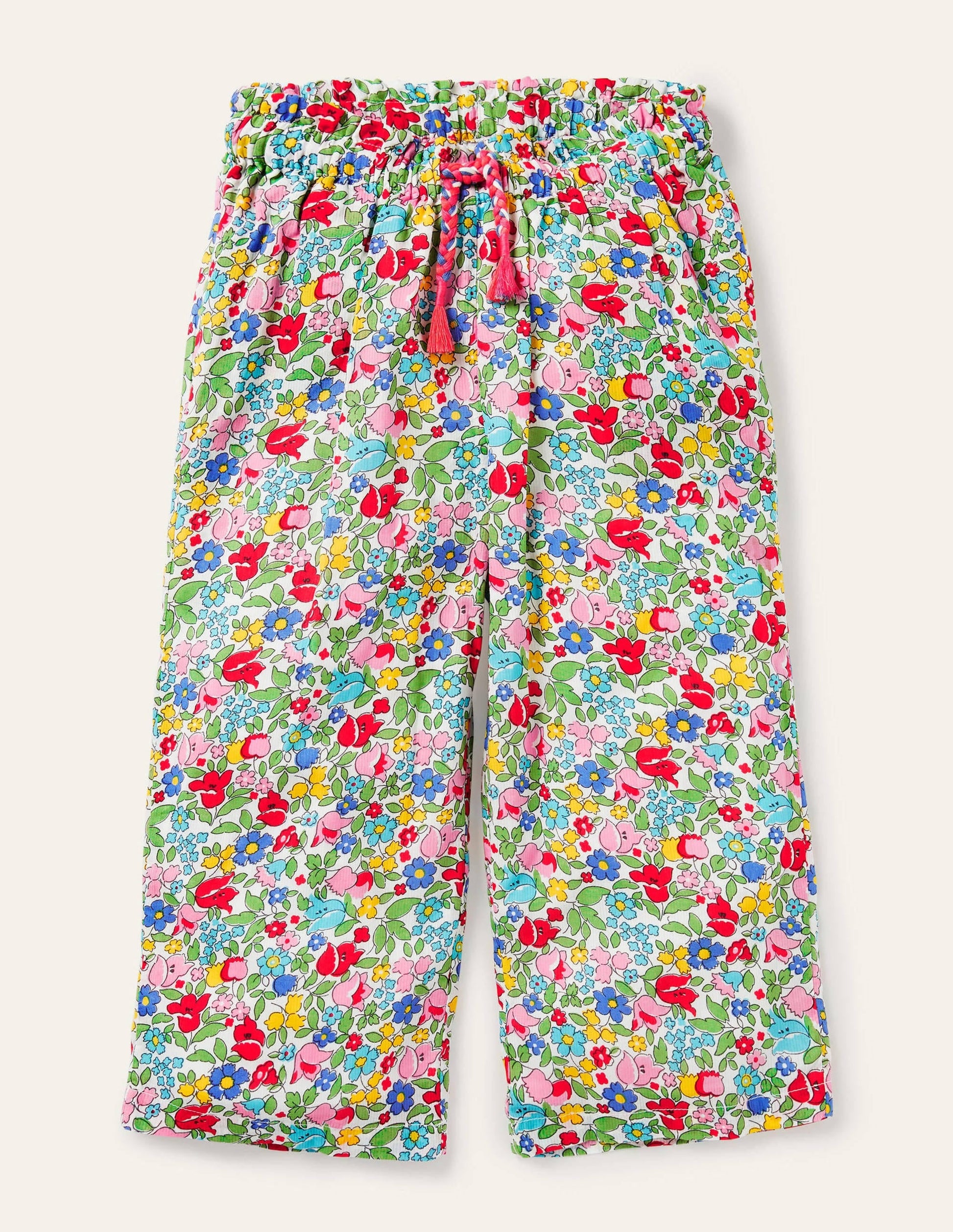 Printed Woven culottes-Multi Vintage Ditsy Floral-1