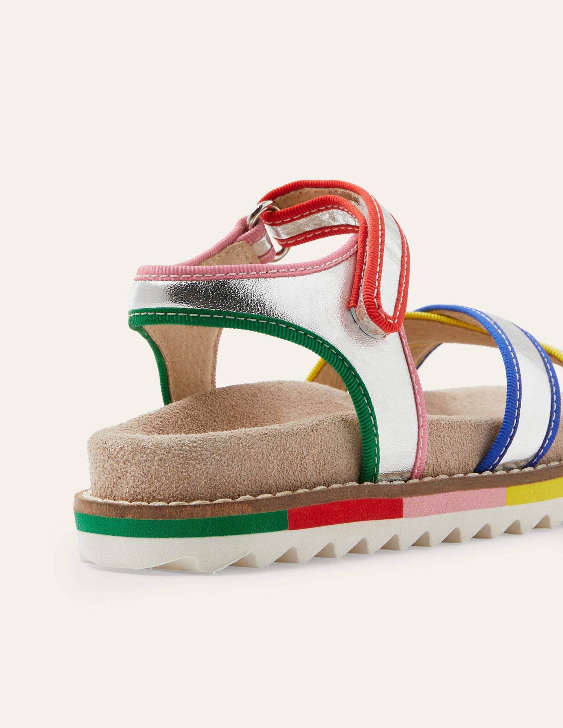 Metallic Rainbow Sandals-Silver Metallic-2