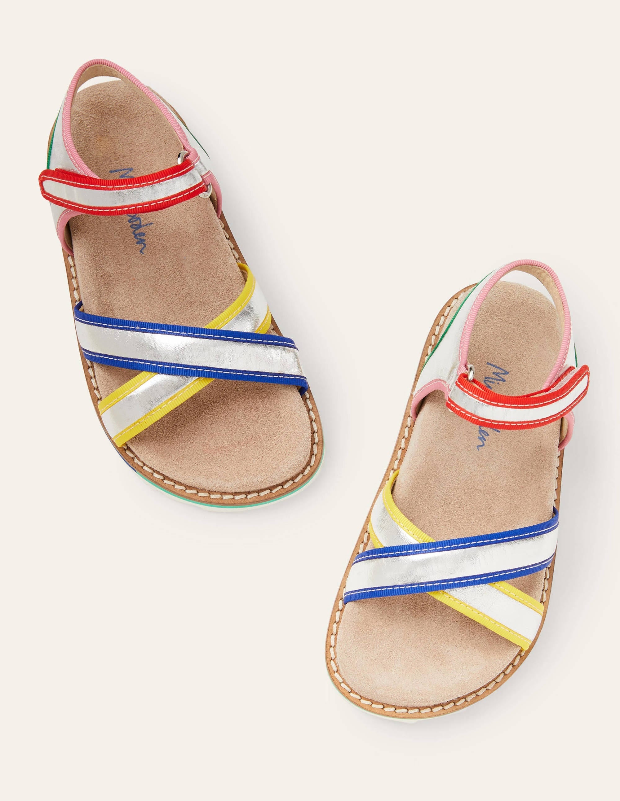 Metallic Rainbow Sandals-Silver Metallic - Image 3