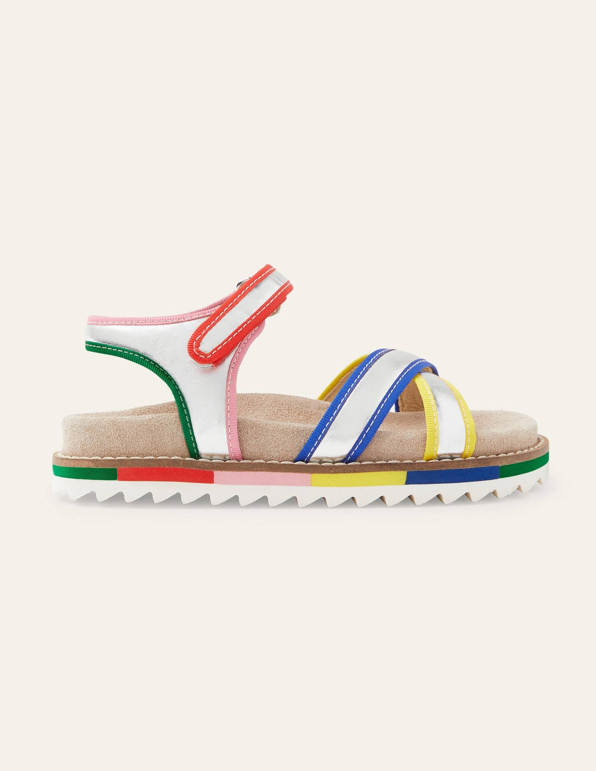 Metallic Rainbow Sandals-Silver Metallic-1