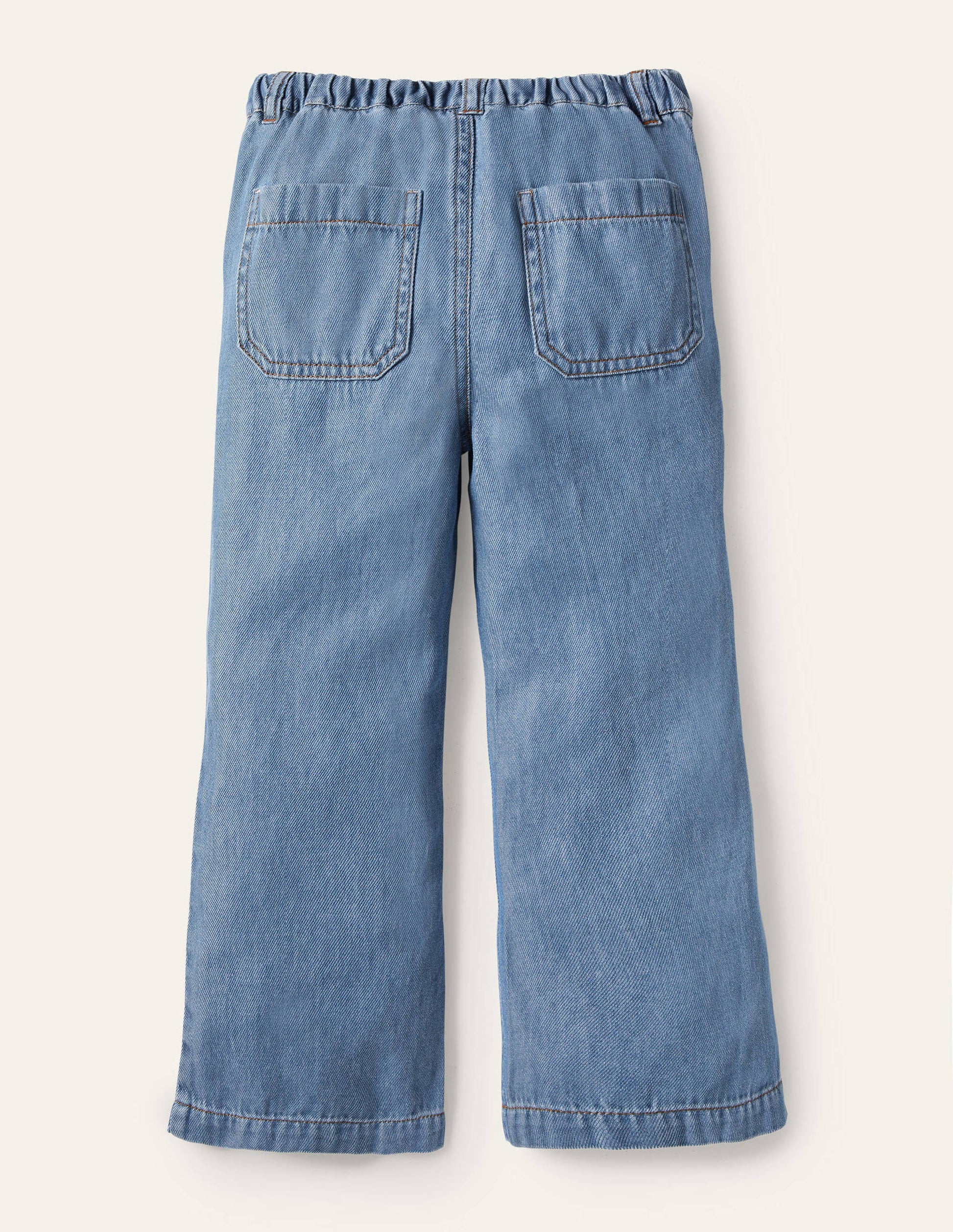 Straight Leg Button Jeans-Light Vintage Denim-2