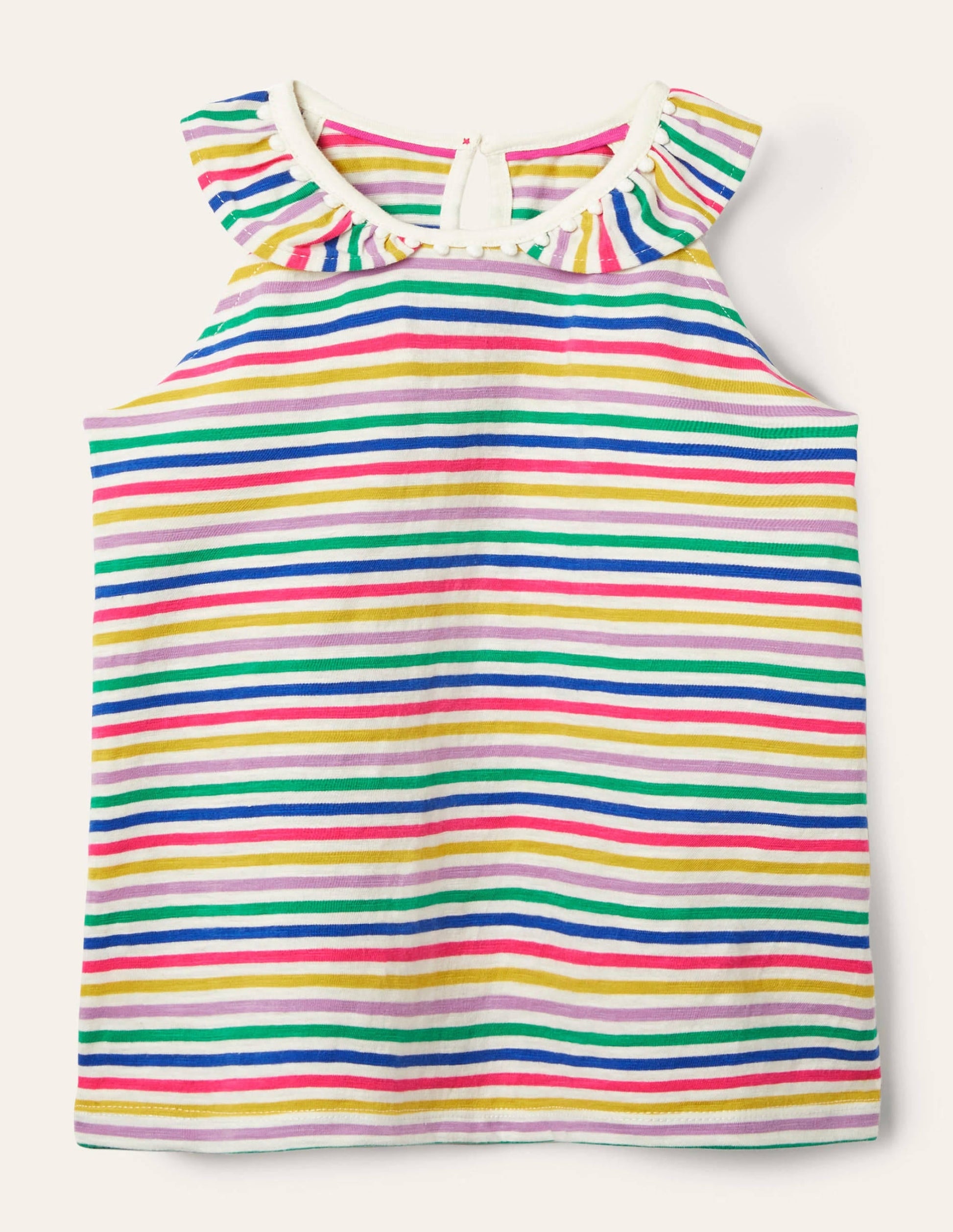 Charlie Pom Jersey Vest-Multi Stripe-1