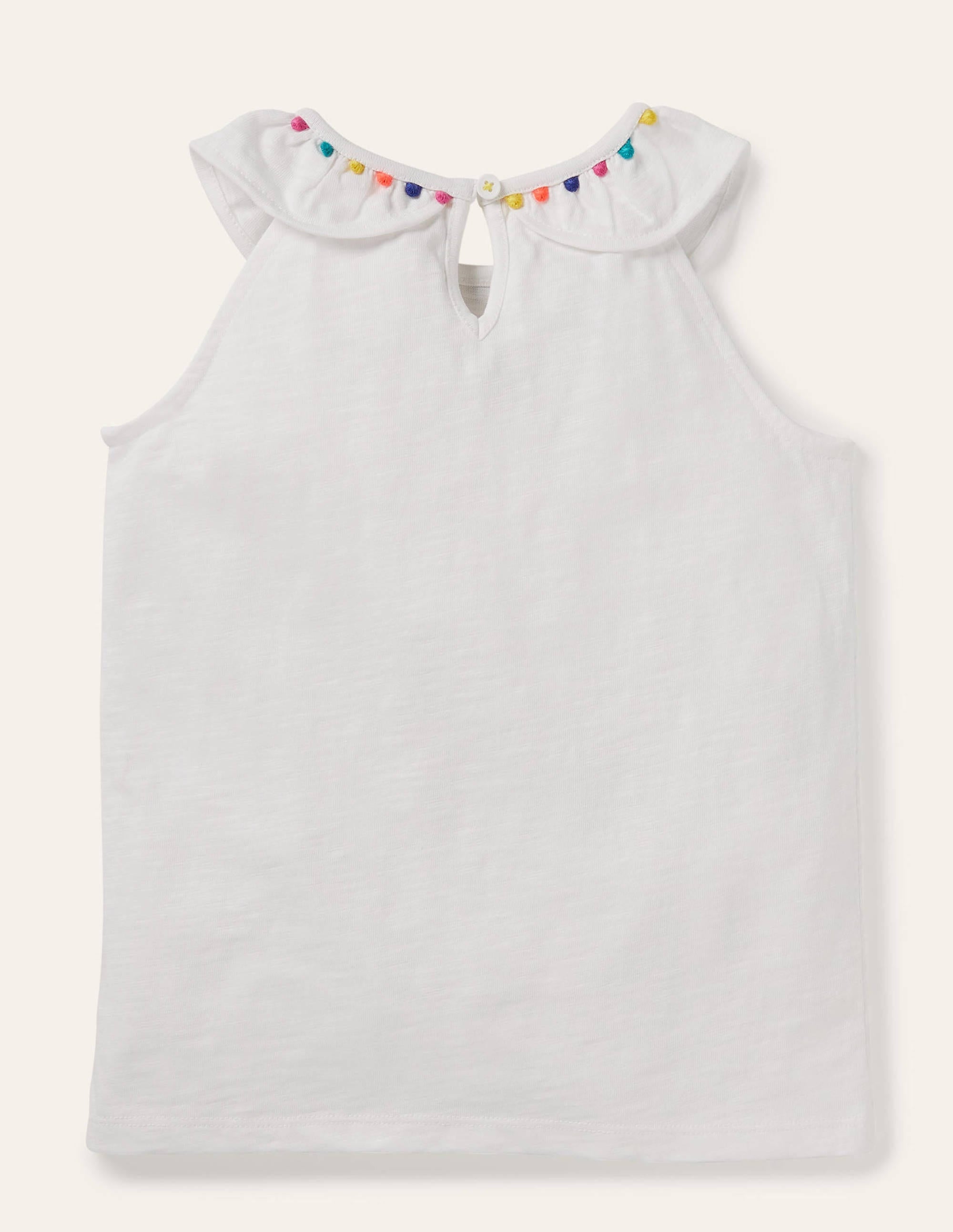 Charlie Pom Jersey Vest-White - Image 2