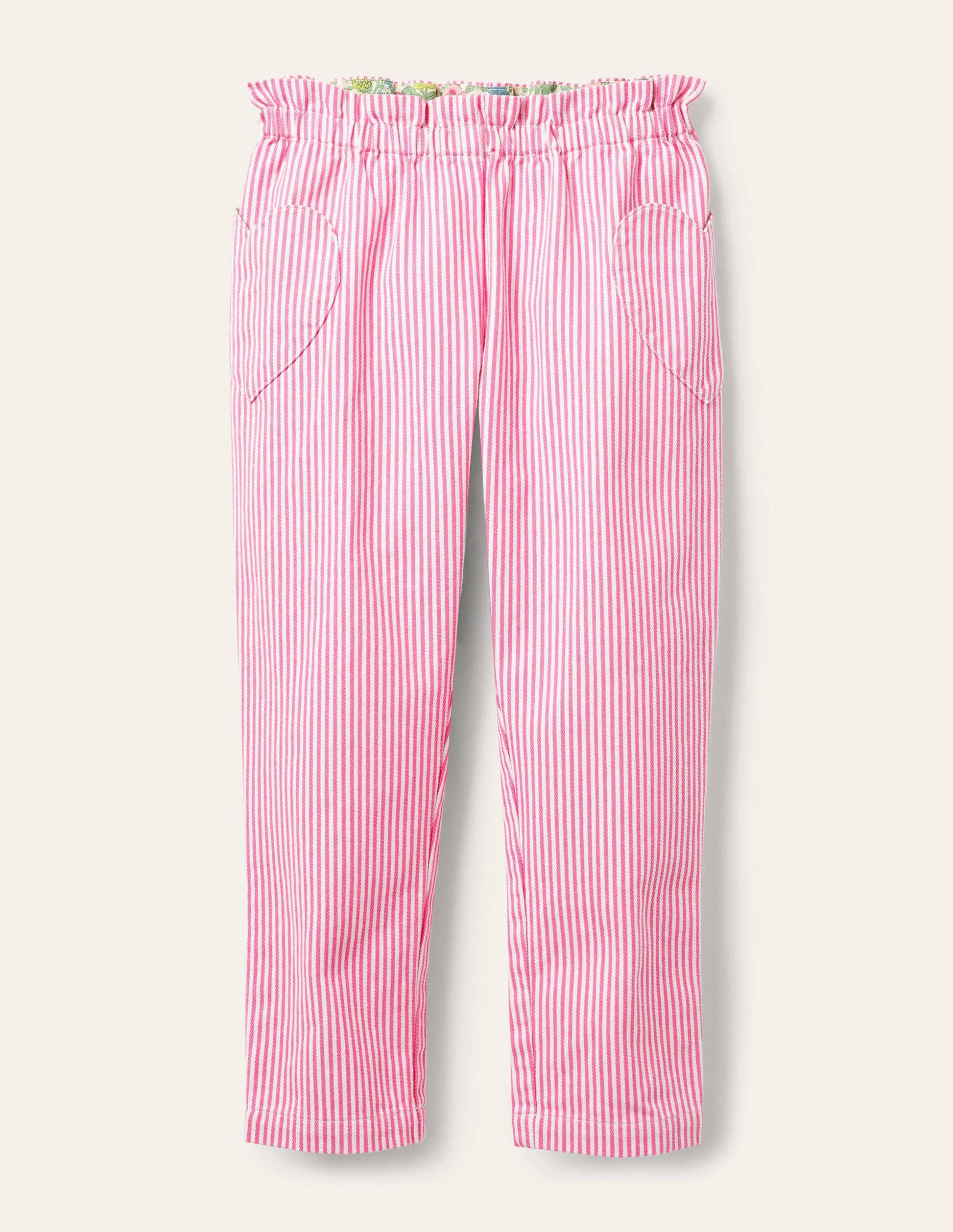 Pull-on Trousers-Festival Pink Ticking Stripe-1