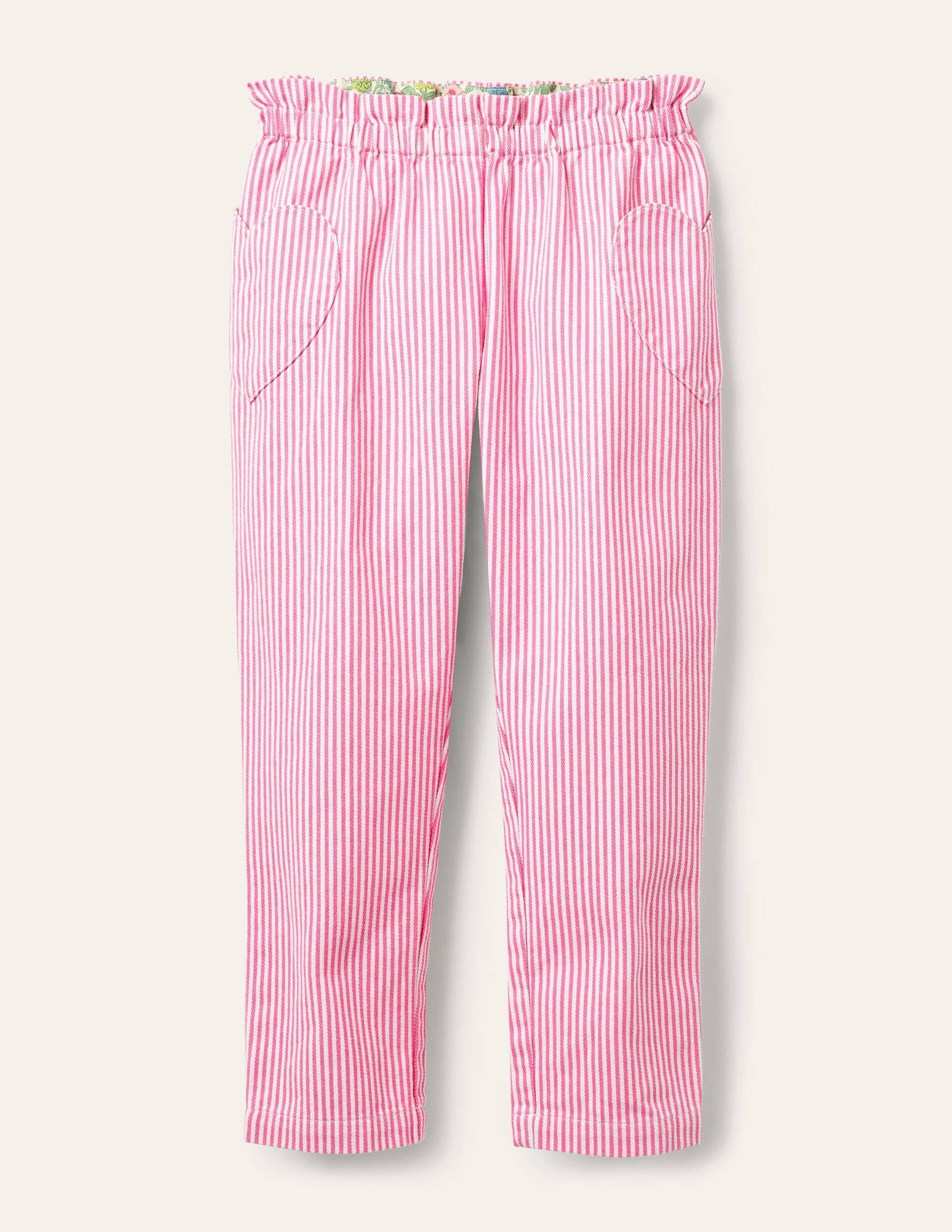 Pull-on Trousers-Festival Pink Ticking Stripe - Image 1