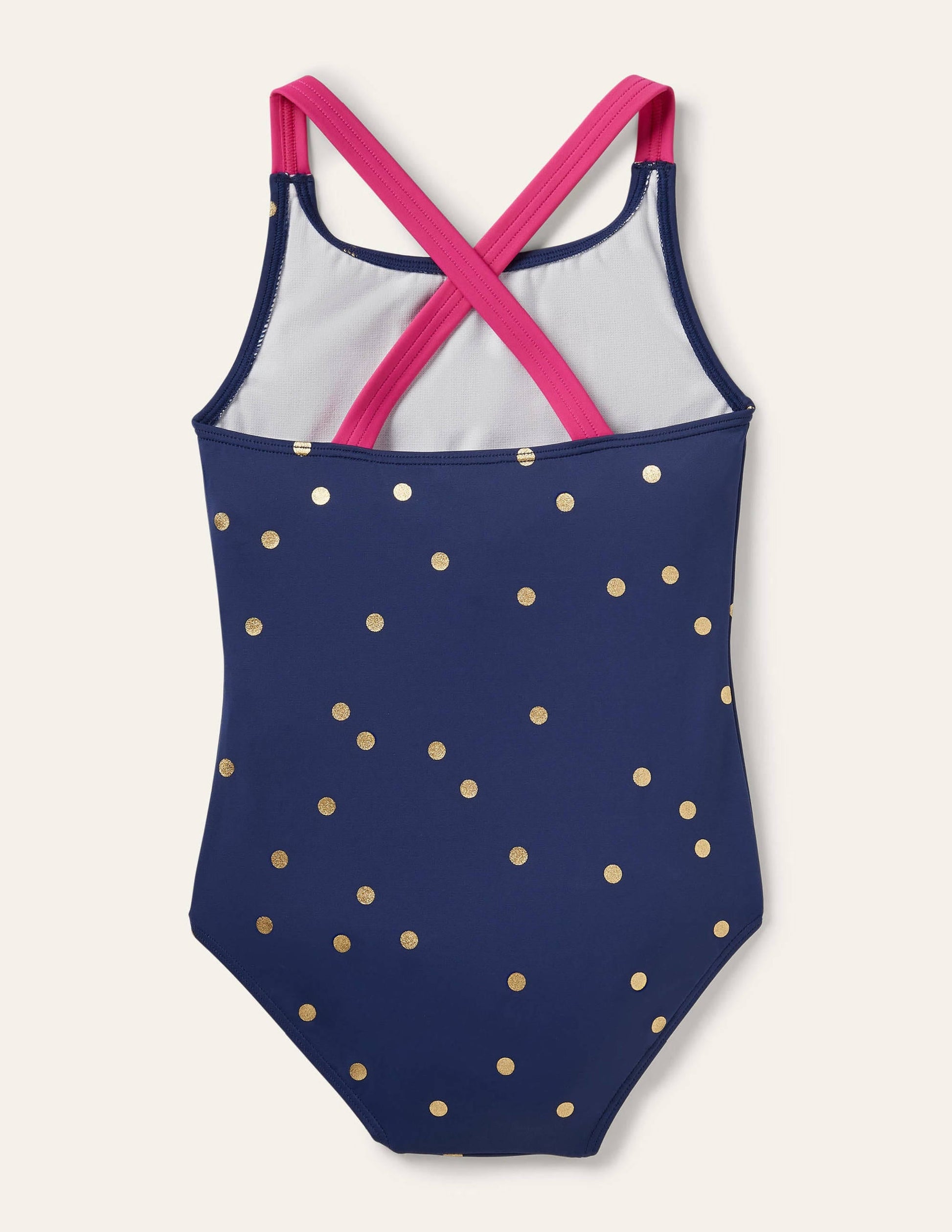 Cross-back Printed Swimsuit-Harmony Blue Gold Spot-2