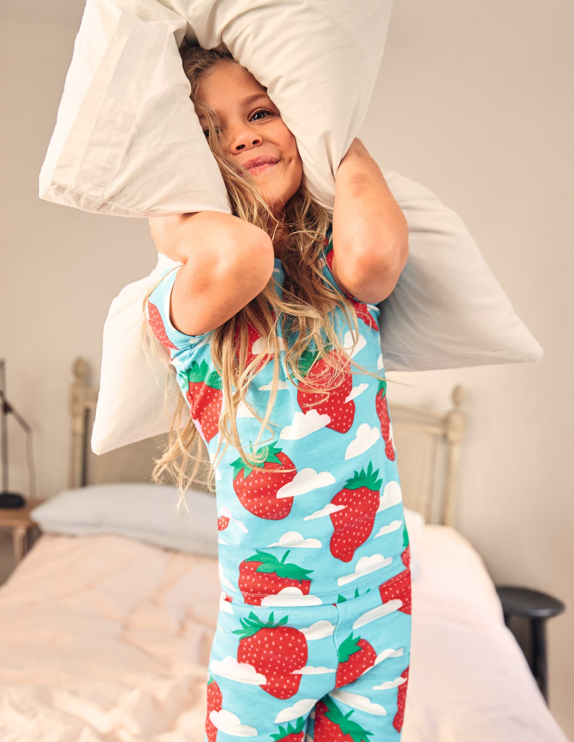 Twin Pack Snug Short Pyjamas-Aqua Blue Strawberry Sky-4