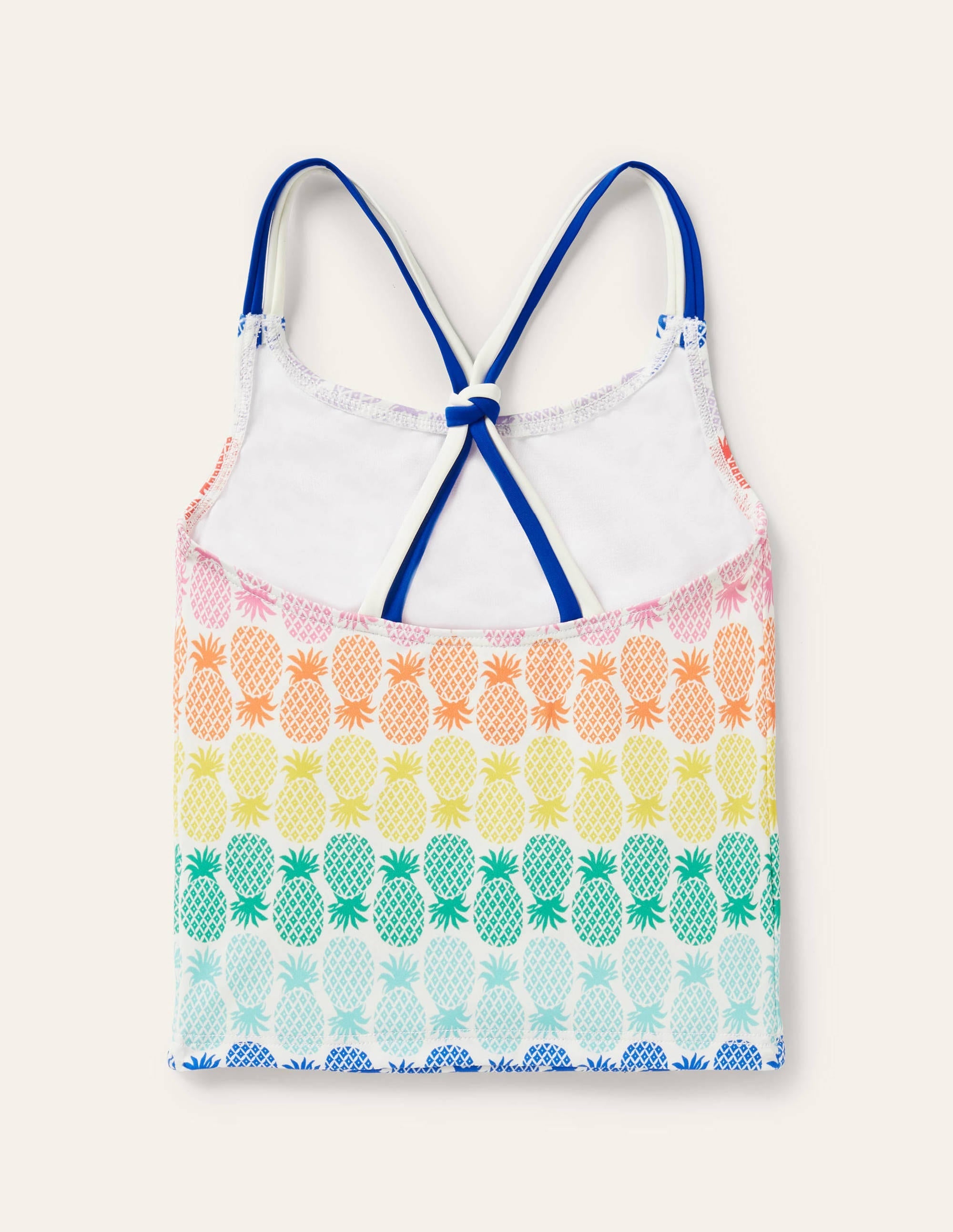Patterned Tankini Top-Multi Rainbow Pineapple Geo - Image 2