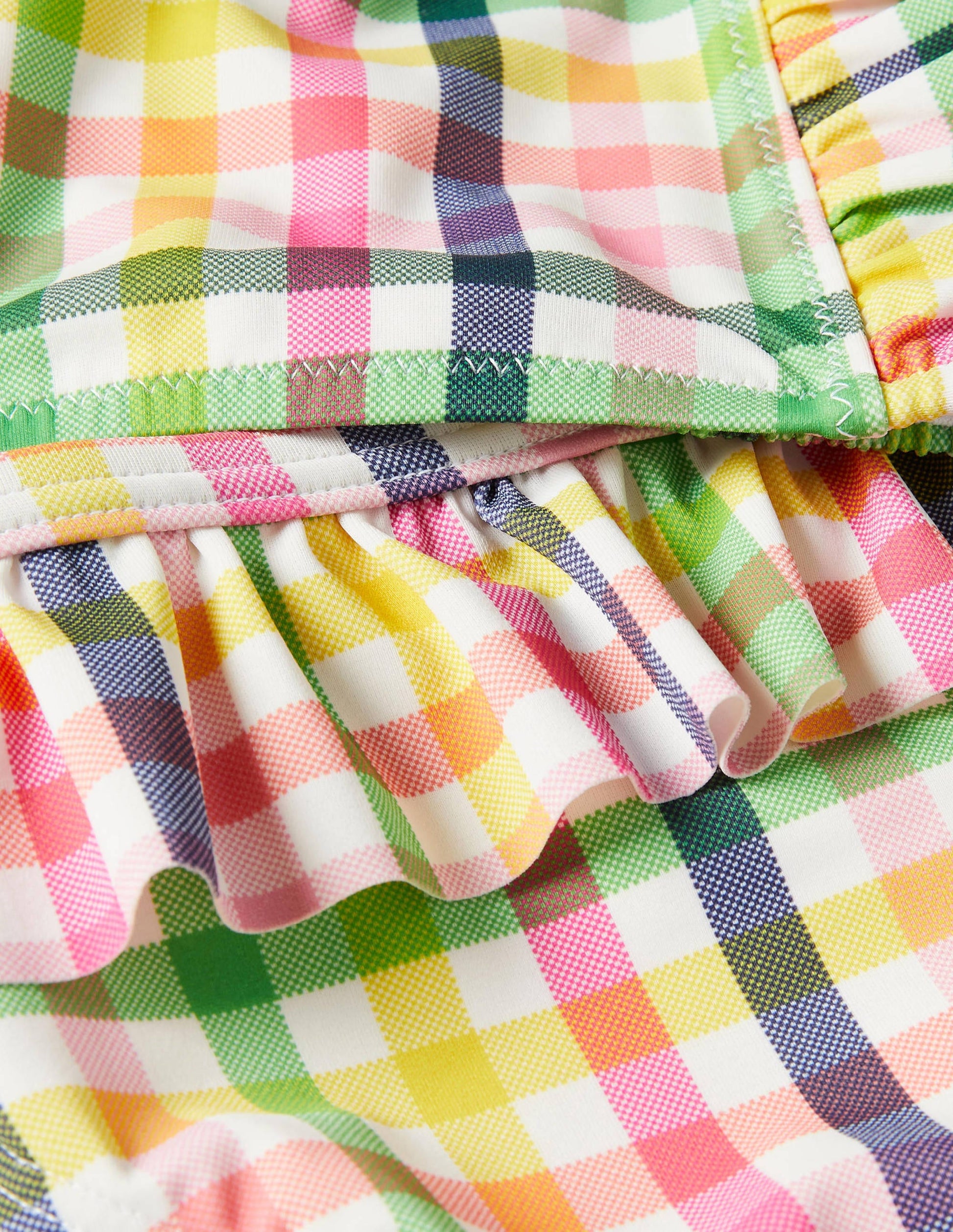Nostalgic Smocked Bikini-Multi Rainbow Gingham-3
