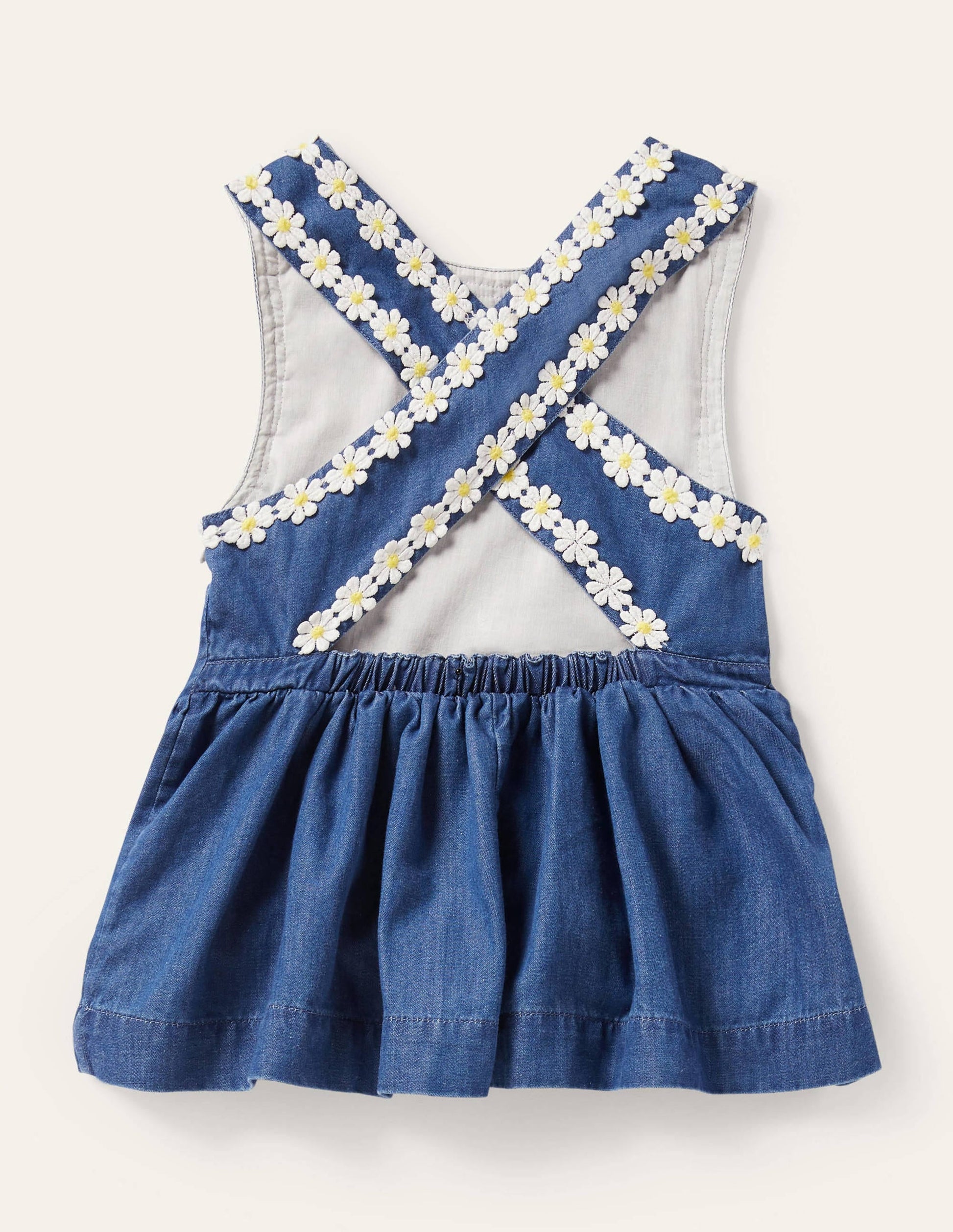Cross-back Woven Top-Chambray Daisy Chain-2