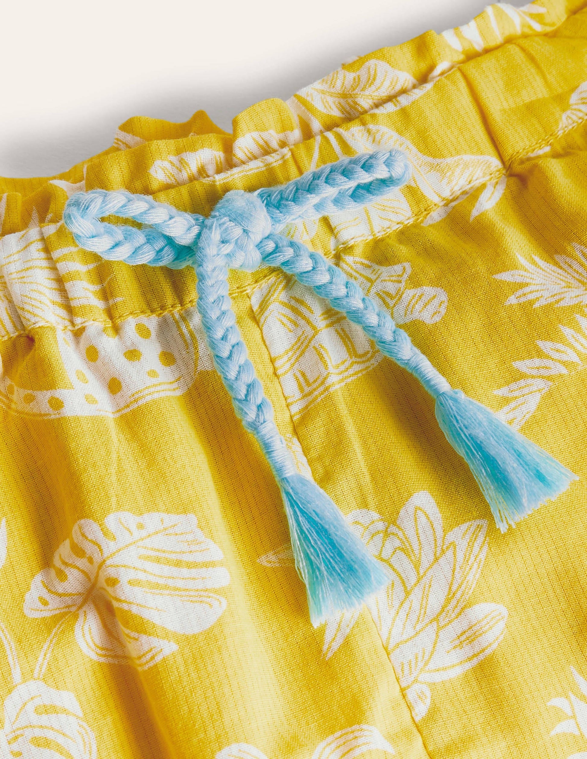 Hotchpotch Frill Shorts-Sweetcorn Yellow Botanical-3