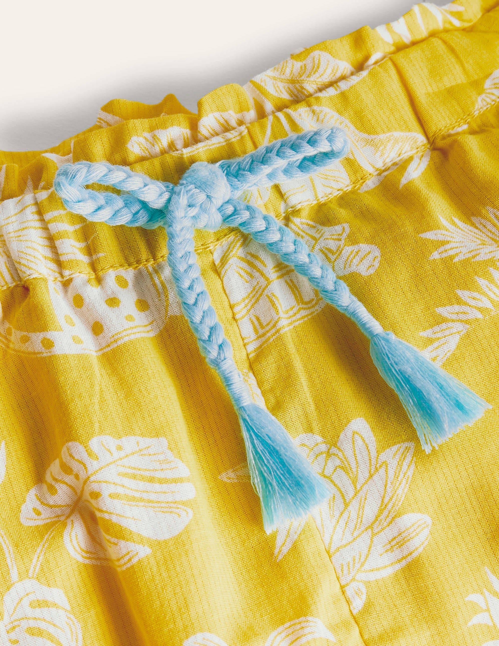 Hotchpotch Frill Shorts-Sweetcorn Yellow Botanical - Image 3