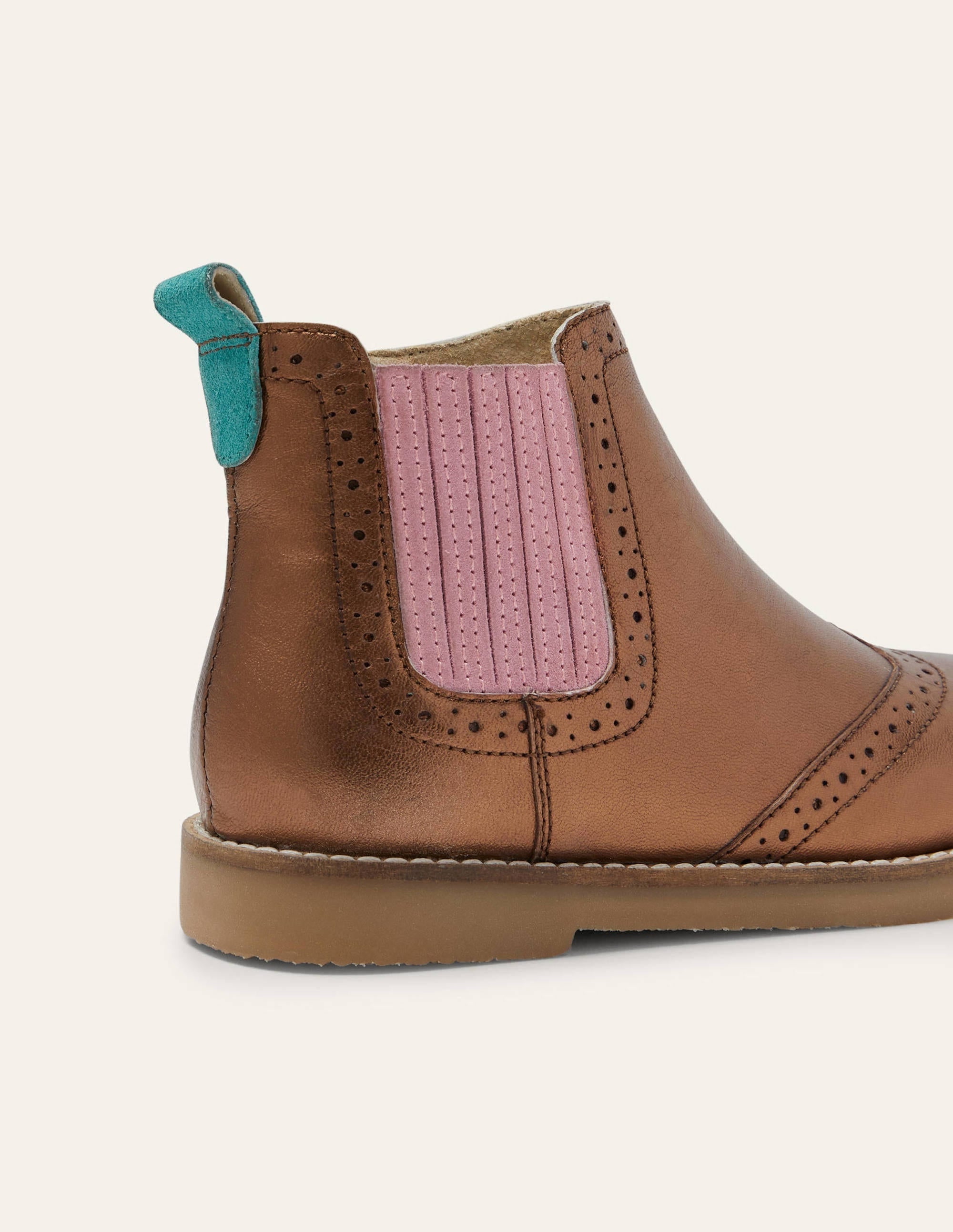 Leather Chelsea Boots-Bronze Metallic - Image 3