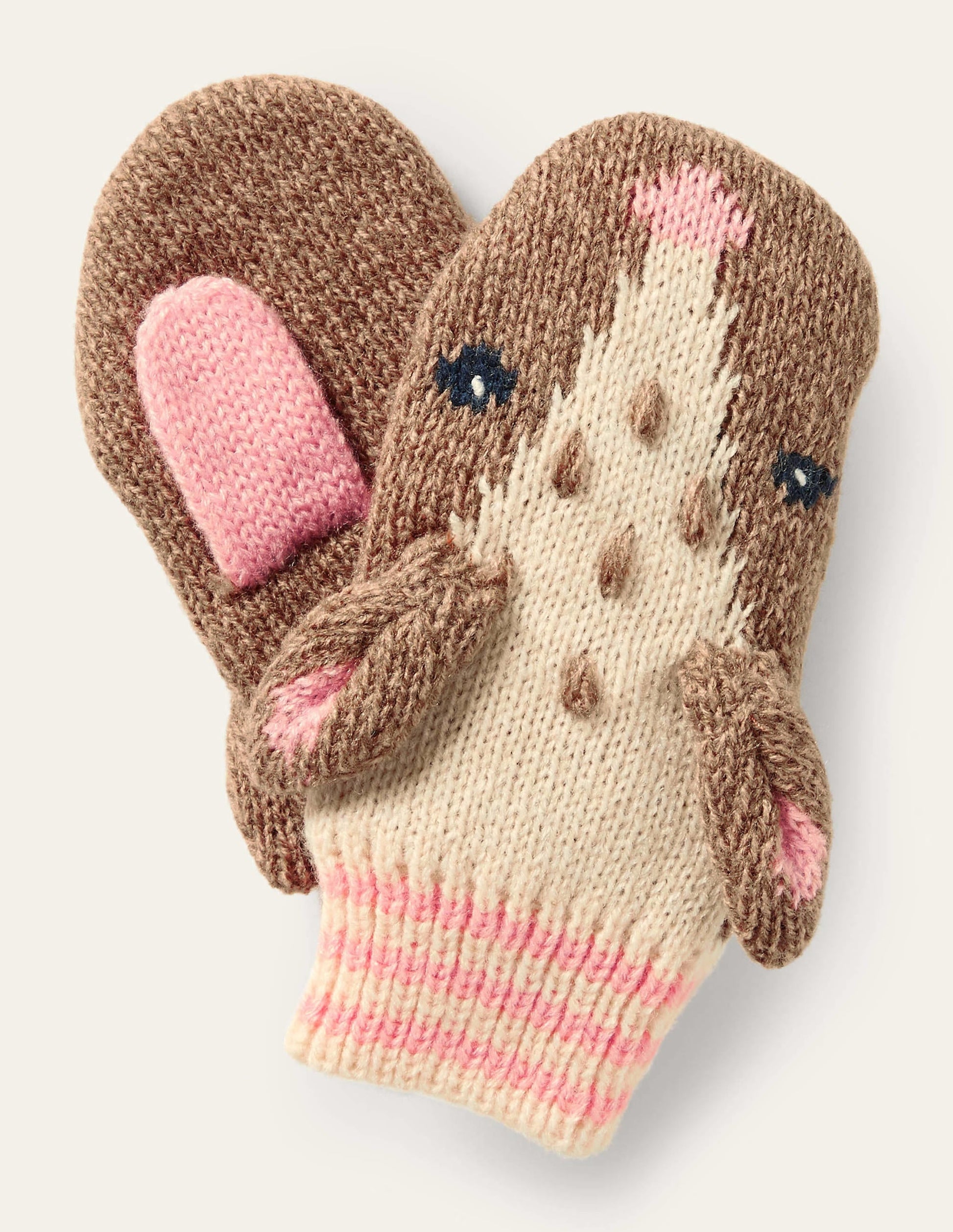 Novelty Deer Mittens-Mouse Brown-1