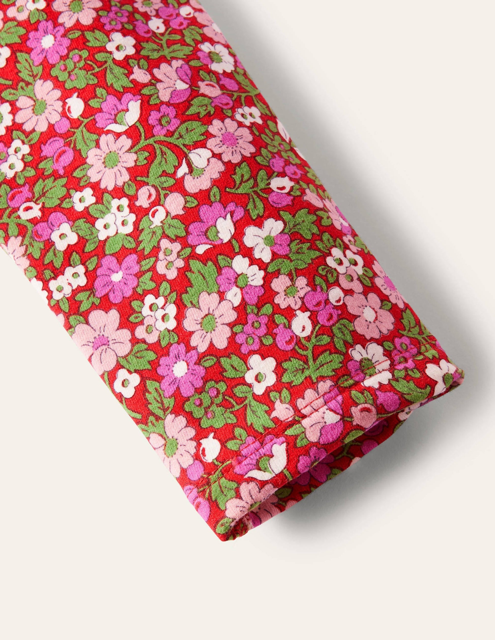 Fun Cosy Leggings-Rockabilly Red Vintage Floral-3